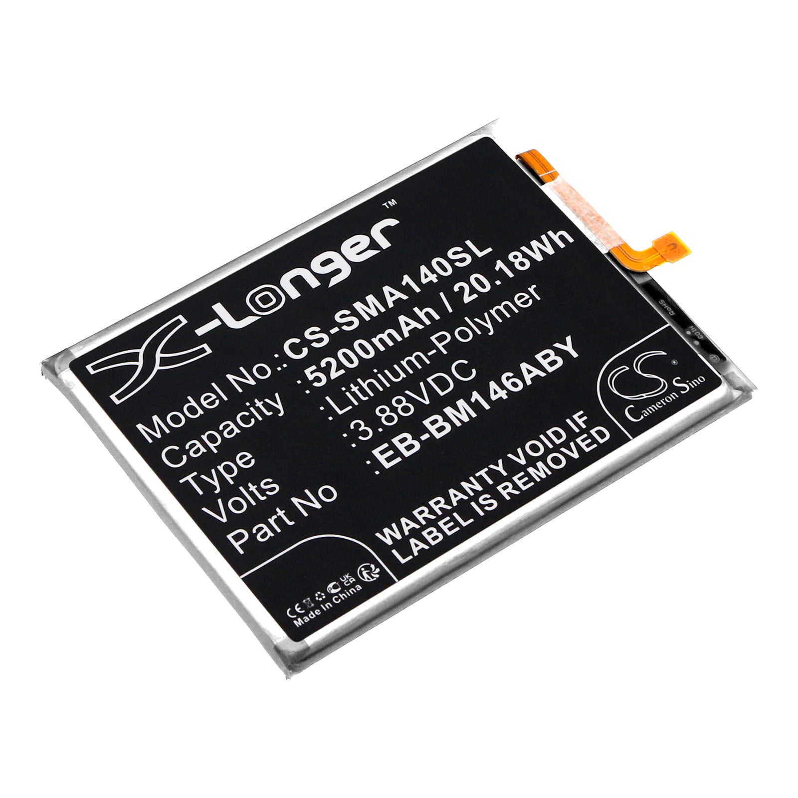 Li-Polymer, Mobile, SmartPhone Battery fits Samsung Galaxy M14, Galaxy M14 5g, 3.88V, 5200mAh Mobile & SmartPhone Cameron Sino Technology Limited