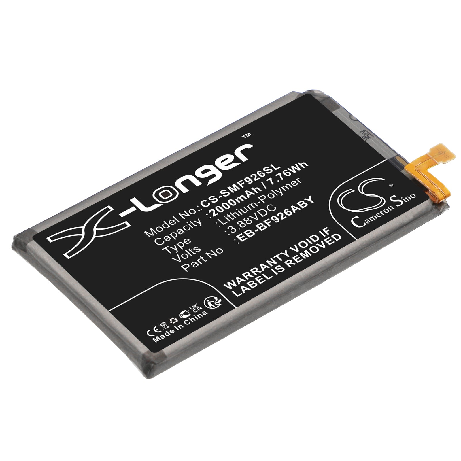 Li-Polymer, Mobile, SmartPhone Battery fits Samsung Galaxy Z Fold 3 5g, Galaxy Z Fold3, 3.88V, 2000mAh Mobile & SmartPhone Cameron Sino Technology Limited