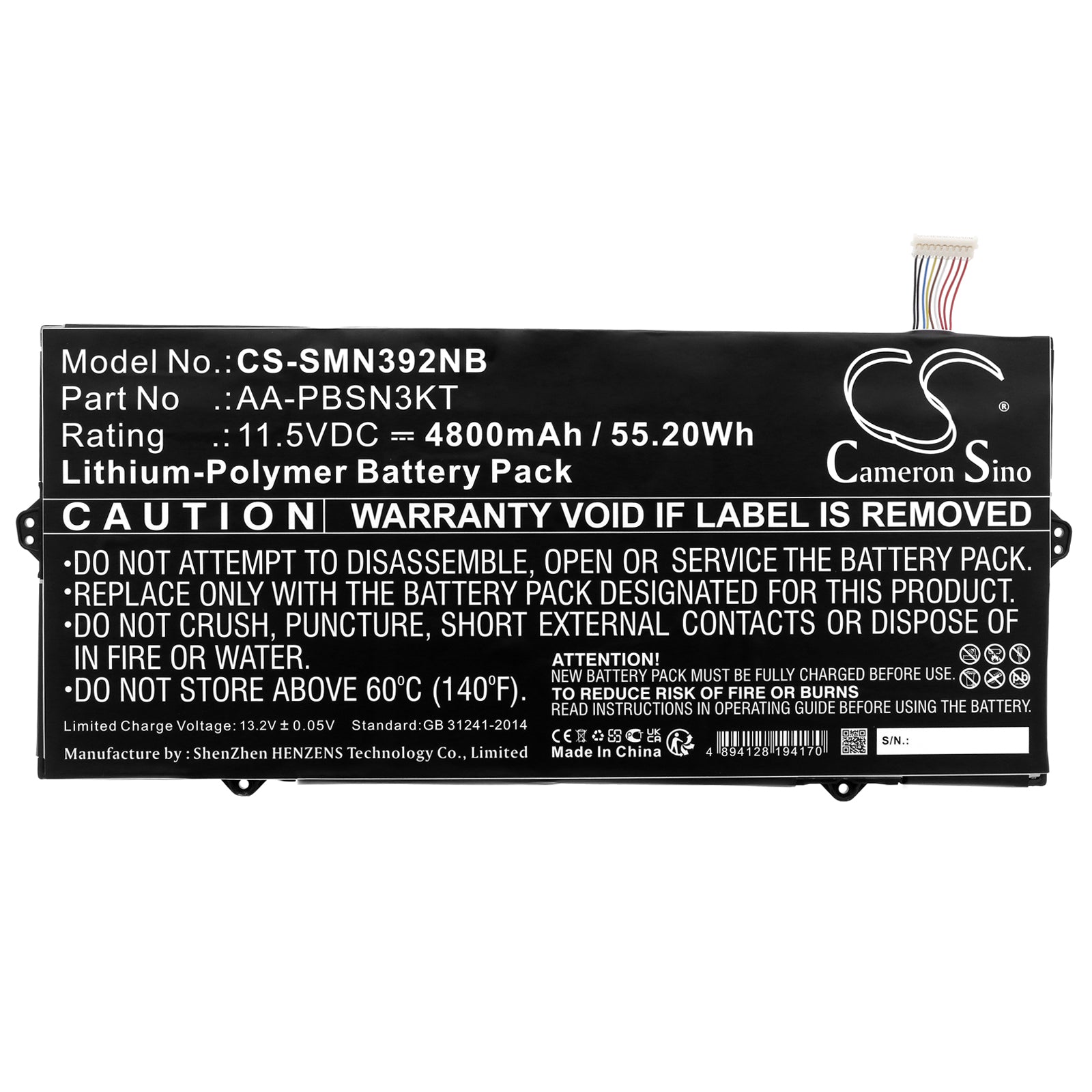Li-Polymer, Notebook, Laptop Battery fits Samsung 730mbe, Notebook 7 Np730xbe, 11.5V, 4800mAh Notebook, Laptop Cameron Sino Technology Limited