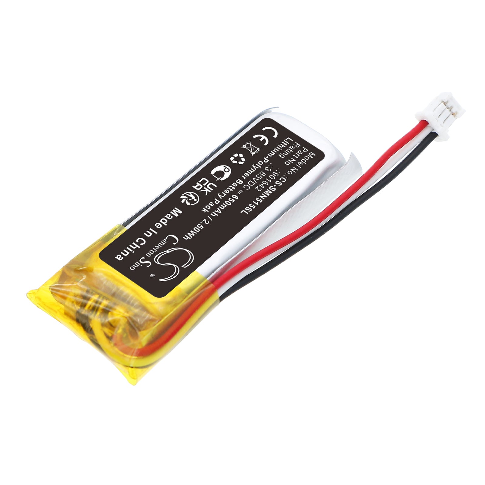 3.85V, Li-Polymer, 650mAh, Battery fits Somfy 515657C, 5121348A, 2.5Wh Smart Home Cameron Sino Technology Limited