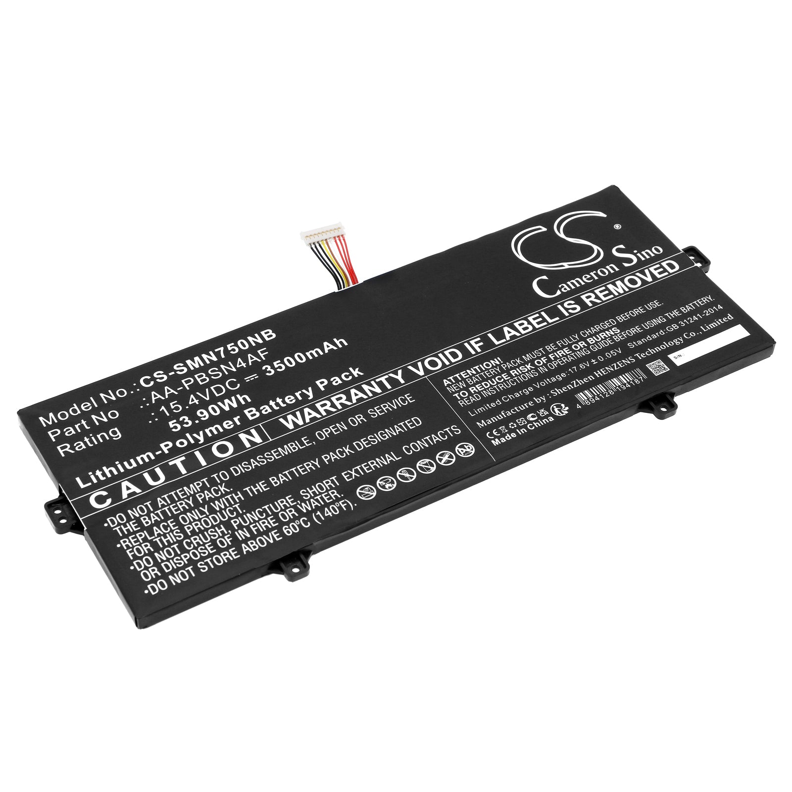 Li-Polymer, Notebook, Laptop Battery fits Samsung Galaxy Book Flex Alpha Np730qc, Galaxy Book Flex Alpha Np730qc, 15.4V, 3500mAh Notebook, Laptop Cameron Sino Technology Limited