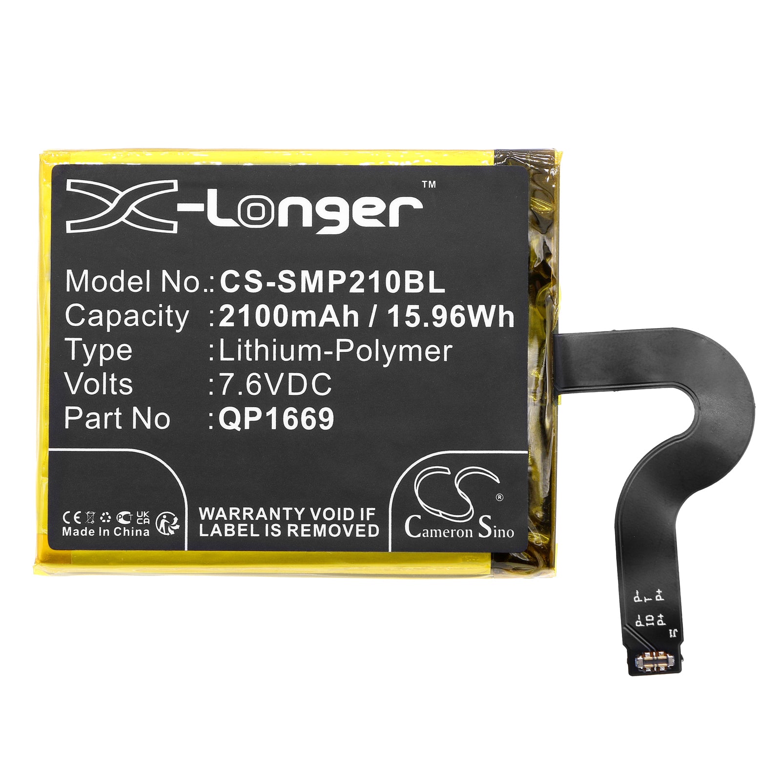 Li-Polymer, Payment Terminal Battery fits Sunmi V2 Pro, 7.6V, 2100mAh Payment Terminal Cameron Sino Technology Limited