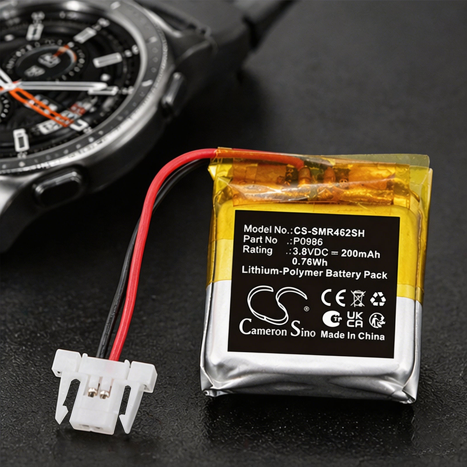 3.8V, Li-Polymer, 200mAh, Battery fits Samsung 282223, Watch 282223, 0.76Wh Smartwatch Cameron Sino Technology Limited