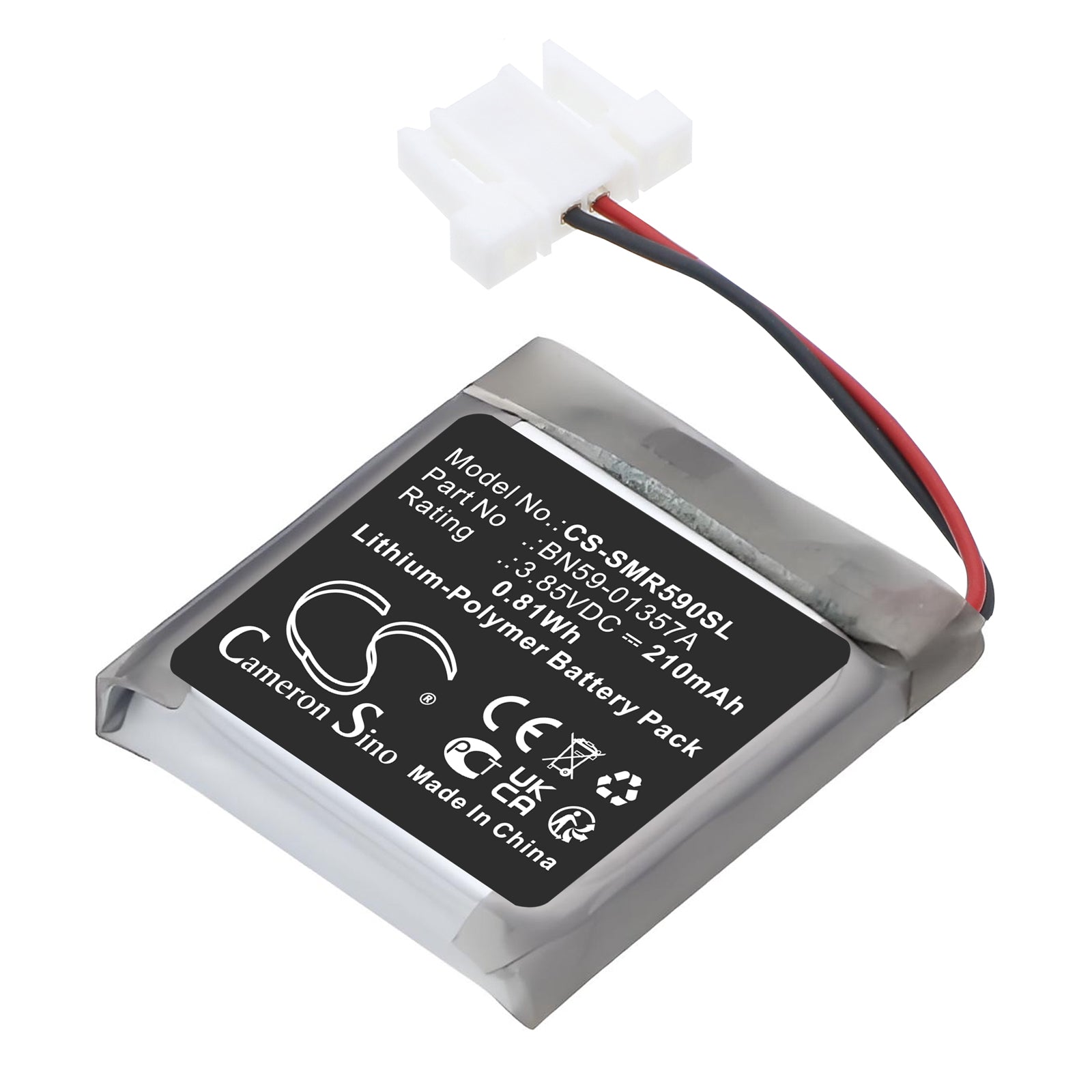 3.85V, Li-Polymer, 210mAh, Battery fits Samsung BN59-01357F, BN59-01385A, 0.81Wh Remote Control Cameron Sino Technology Limited