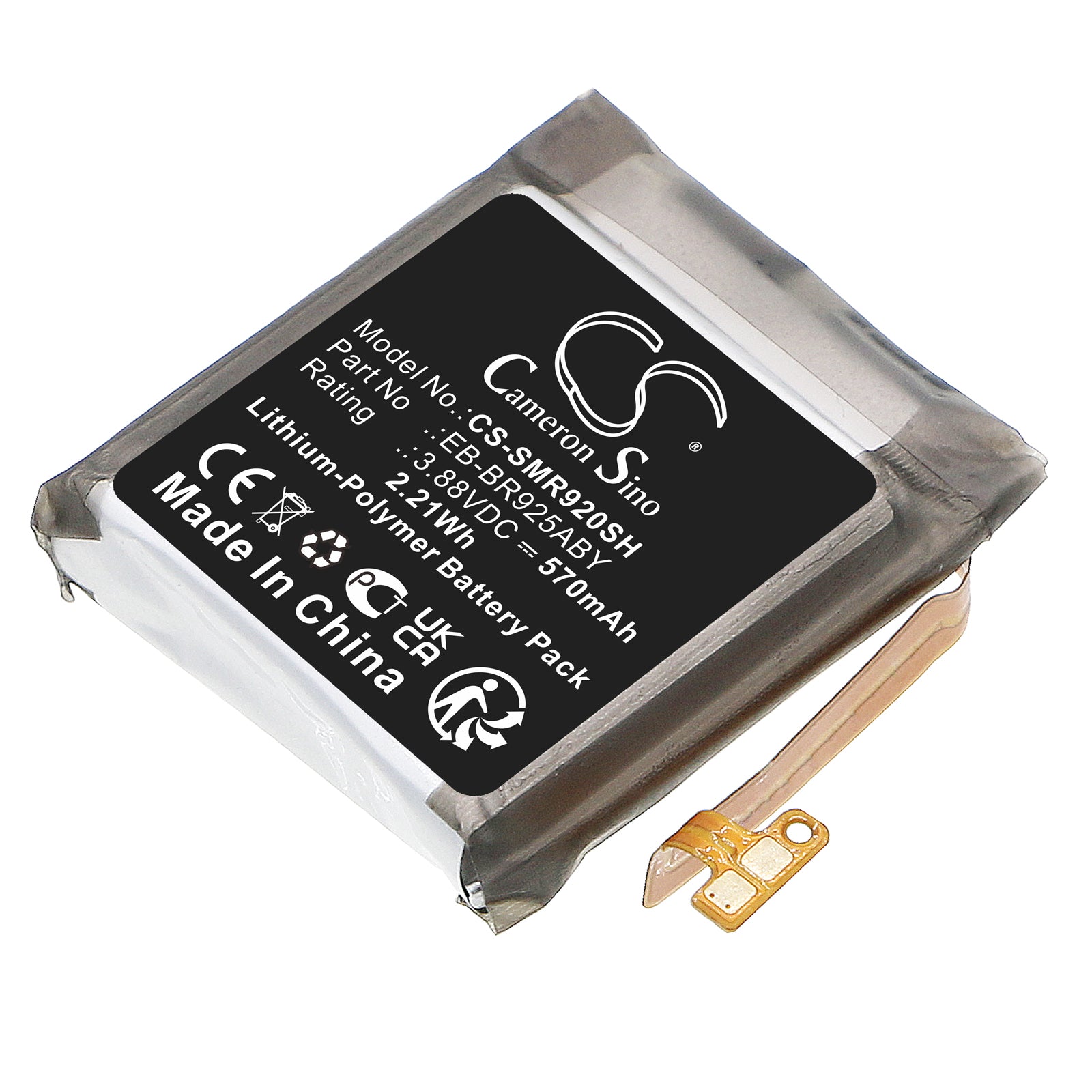 Li-Polymer, Smartwatch Battery fits Samsung Galaxy Watch 5 Pro 45mm, Sm-r920, 3.88V, 570mAh Smartwatch Cameron Sino Technology Limited