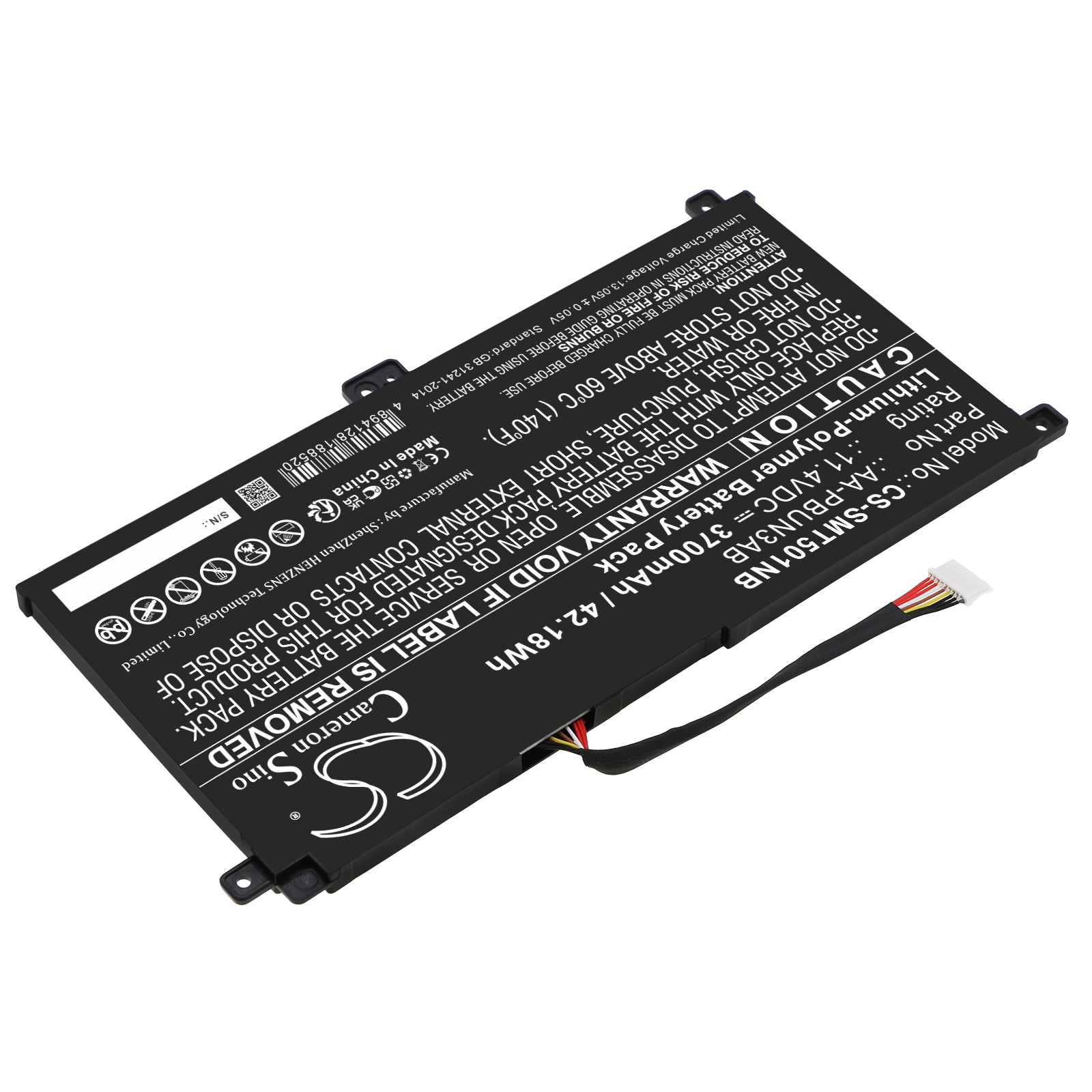 Li-Polymer, Notebook, Laptop Battery fits Samsung 300e4m Series, 300e4m-k01, 11.4V, 3700mAh Notebook, Laptop Cameron Sino Technology Limited