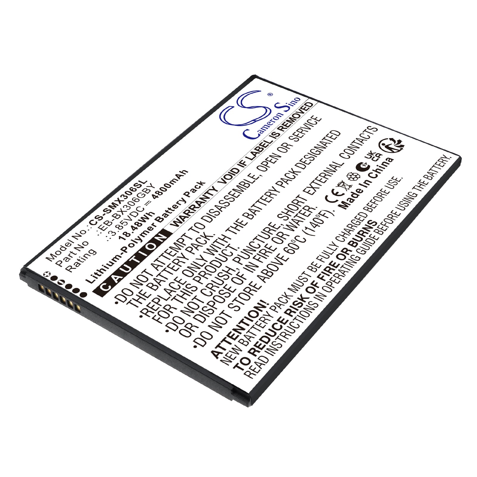 3.85V, Li-Polymer, 4800mAh, Battery fits Samsung Galaxy Tab Active 5 (WiFi), Galaxy Tab Active 5 5G, 18.48Wh Tablet Cameron Sino Technology Limited