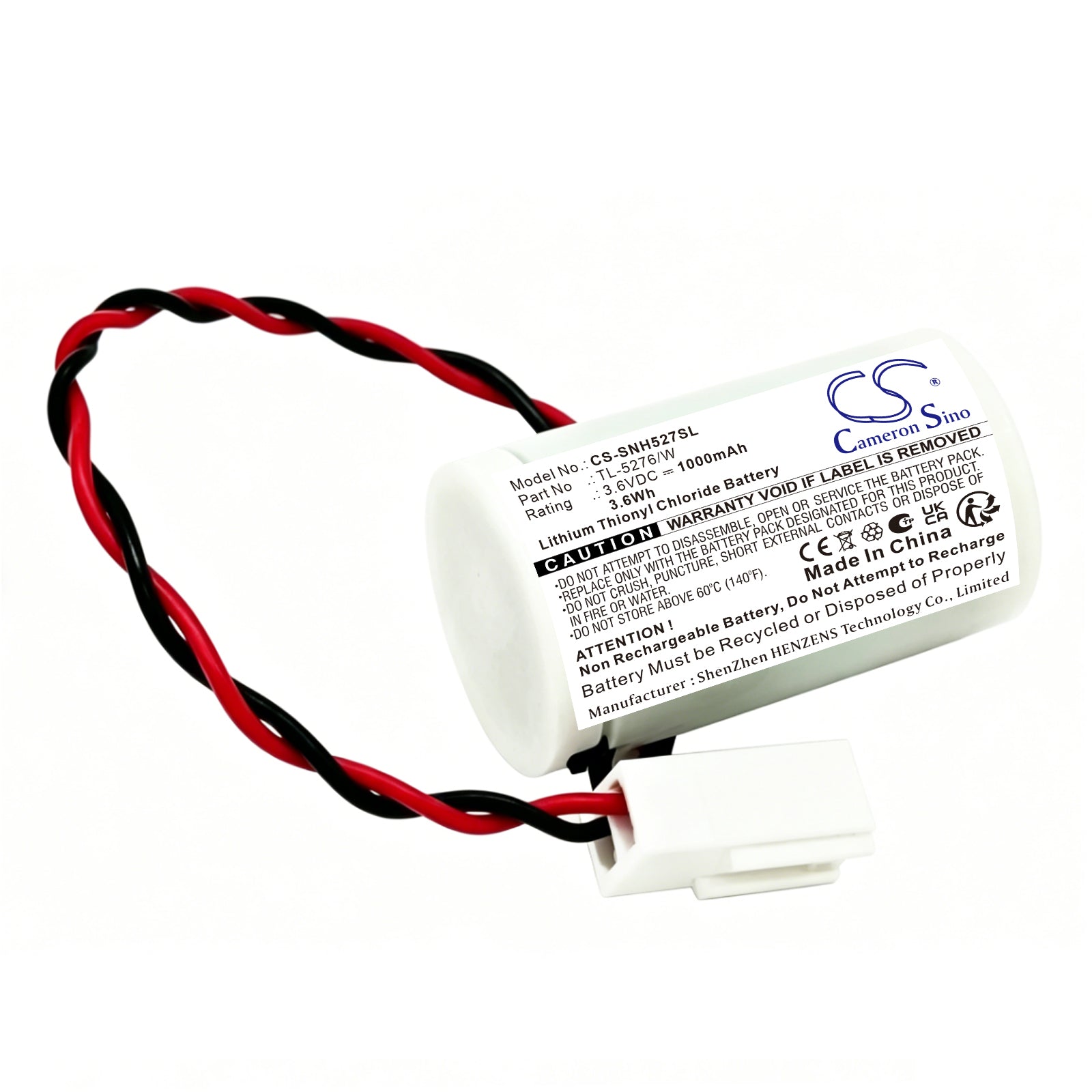 3.6V, Li-SOCl2, 1000mAh, Battery fits Sonnenschein Sonnecell TL-5276/W, 3.6Wh Equipment, Survey, Test Cameron Sino Technology Limited