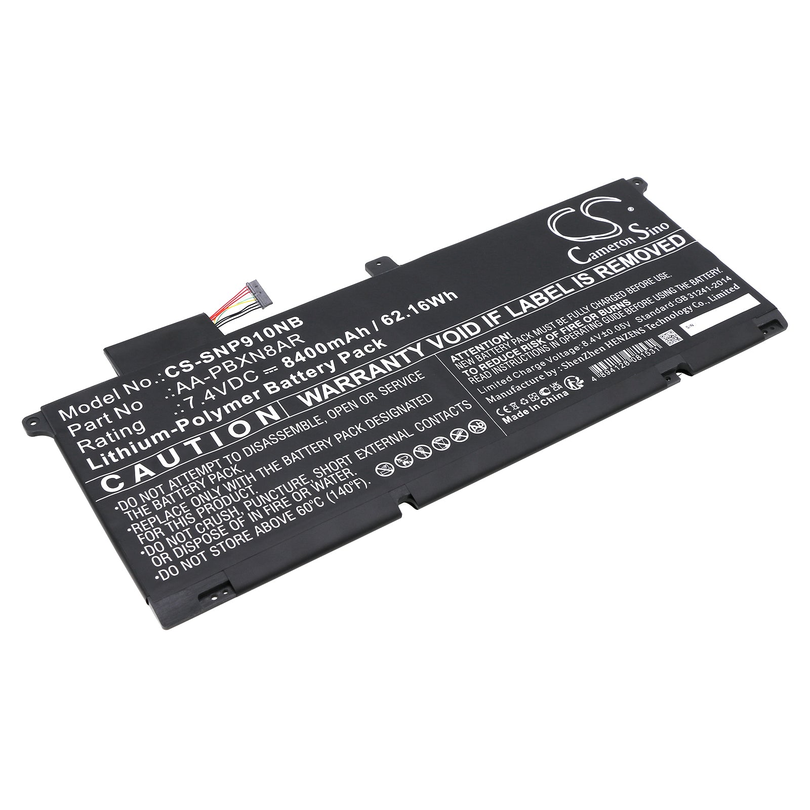 Li-Polymer, Notebook, Laptop Battery fits Samsung 900x4, 900x4 Series, 7.4V, 8400mAh Notebook, Laptop Cameron Sino Technology Limited