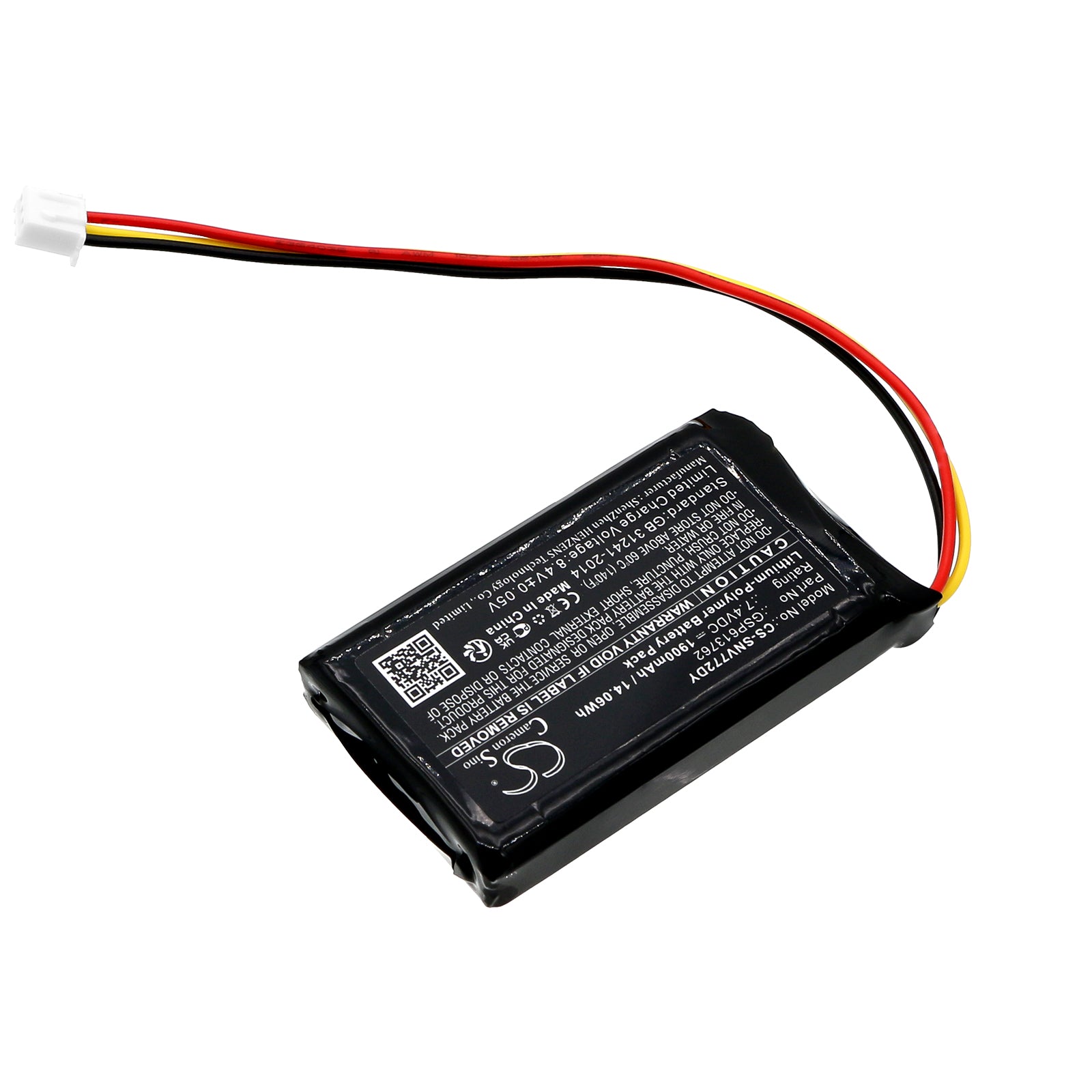Li-Polymer, DVD Player Battery fits Sencor Spv7721, Spv-7721t, 7.4V, 1900mAh DVD Player Cameron Sino Technology Limited