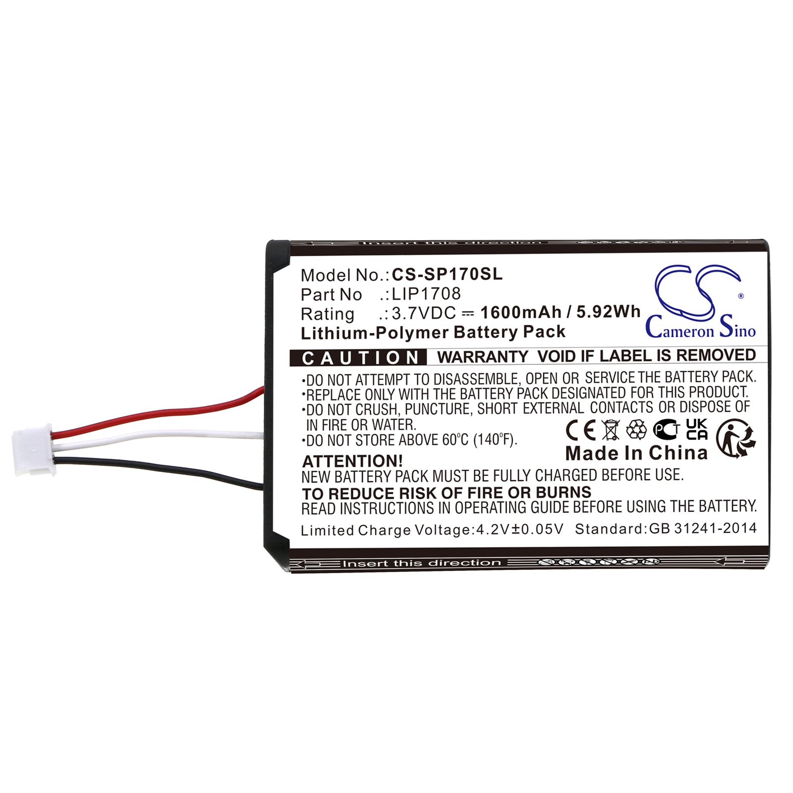 Li-Polymer, Game Console Battery fits Sony Cfi-1015a, Cfi-zct1w, 3.7V, 1600mAh Game Console Cameron Sino Technology Limited