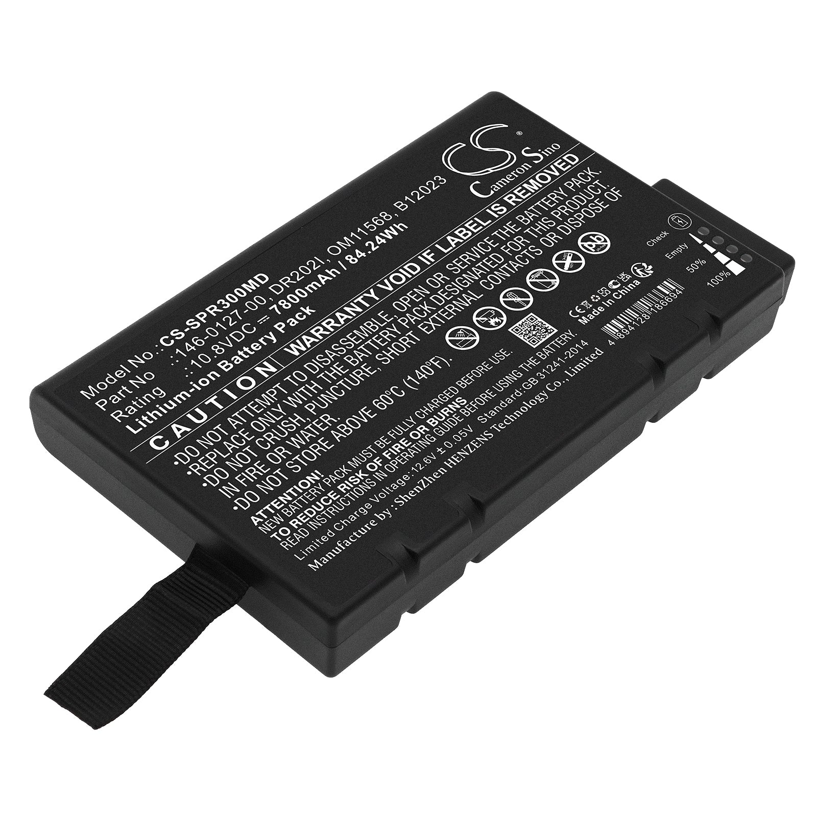 Li-ion, Medical Battery fits Spacelabs Els5, Mcare300, 10.8V, 7800mAh Medical Cameron Sino Technology Limited
