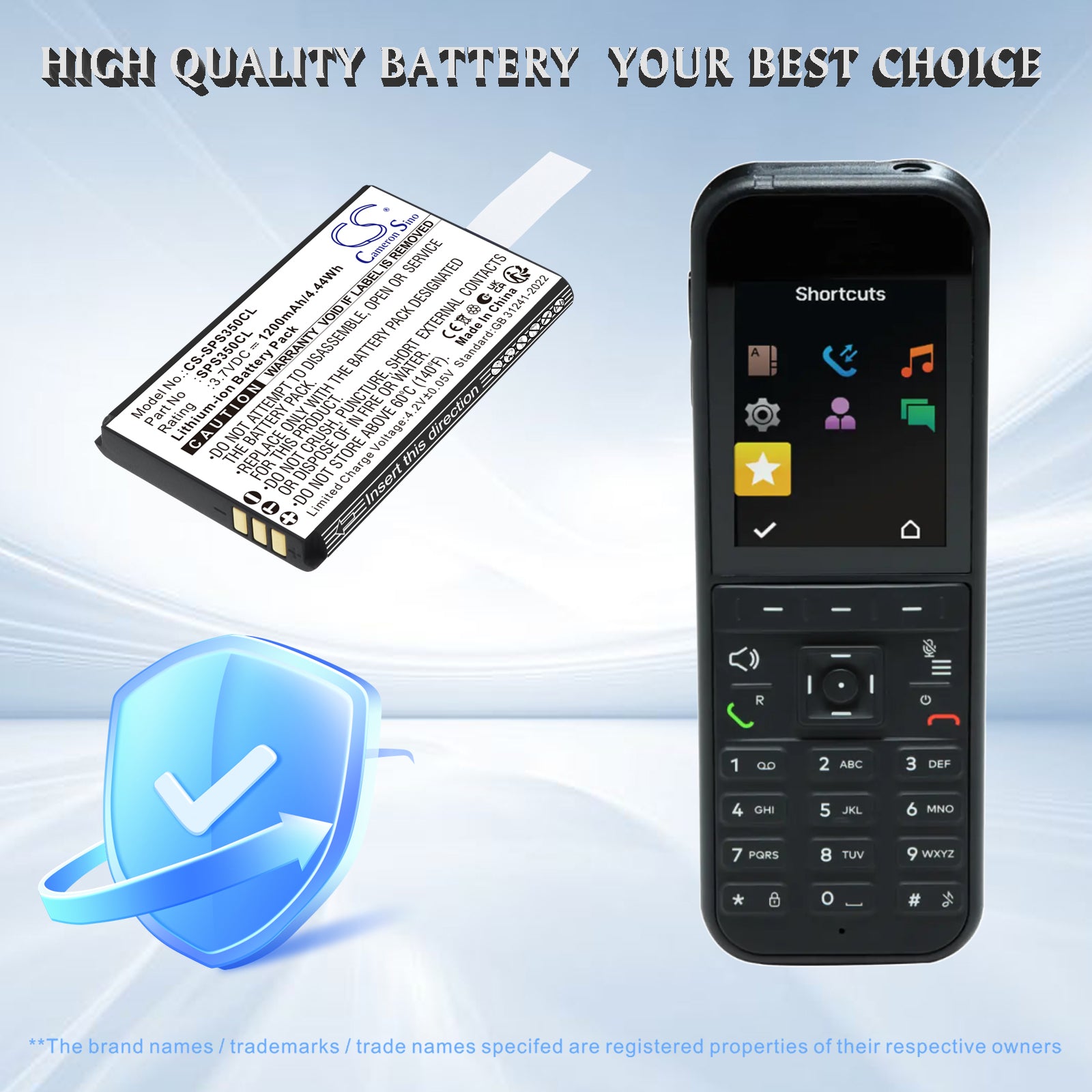 3.7V, Li-ion, 1200mAh, Battery fits SpectraLink S35 DECT Handset, S37 S35 DECT Handset, 4.44Wh Cordless Phone Cameron Sino Technology Limited