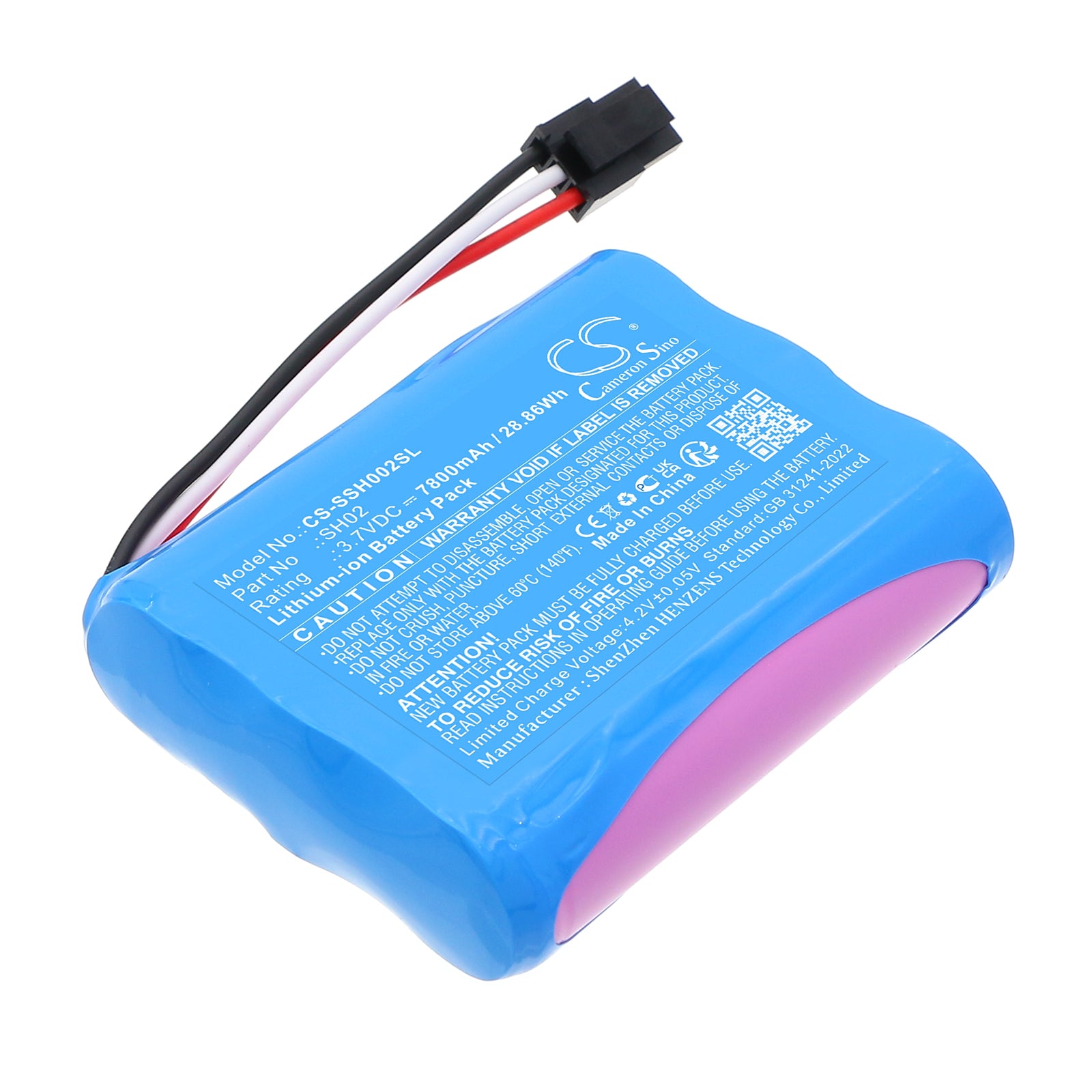 3.7V, Li-ion, 7800mAh, Battery fits Simplehuman ST3007, ST3011, 28.86Wh Cosmetic Mirror Cameron Sino Technology Limited