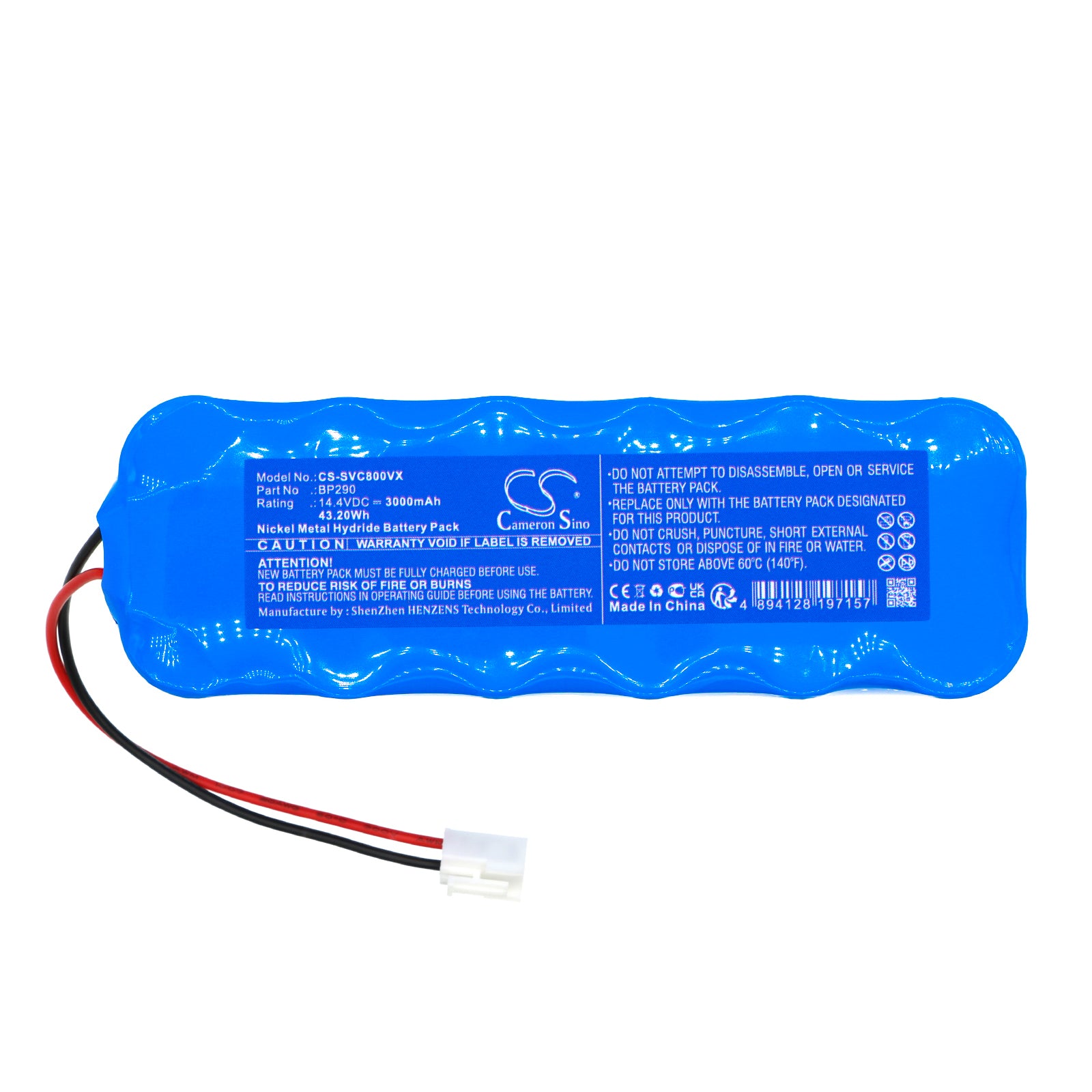 Ni-MH, Vacuum Battery fits Goddess Bp290, Cl290, 14.4V, 3000mAh Vacuum Cameron Sino Technology Limited