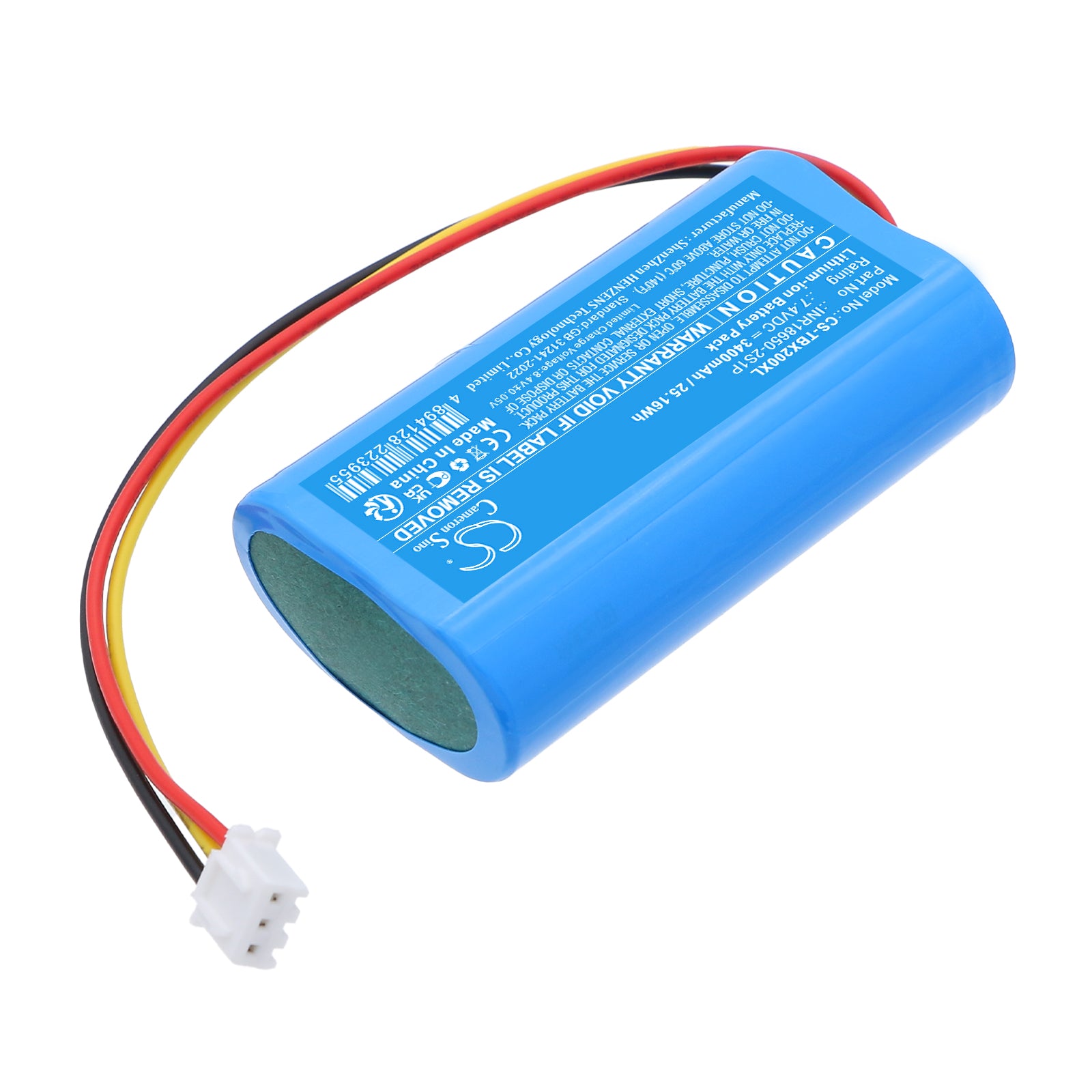 7.4V, Li-ion, 3400mAh, Battery fits Tribit Stormbox Bluetooth Speaker, XSound Plus 2 Bluetooth Speaker, 25.16Wh Speaker Cameron Sino Technology Limited