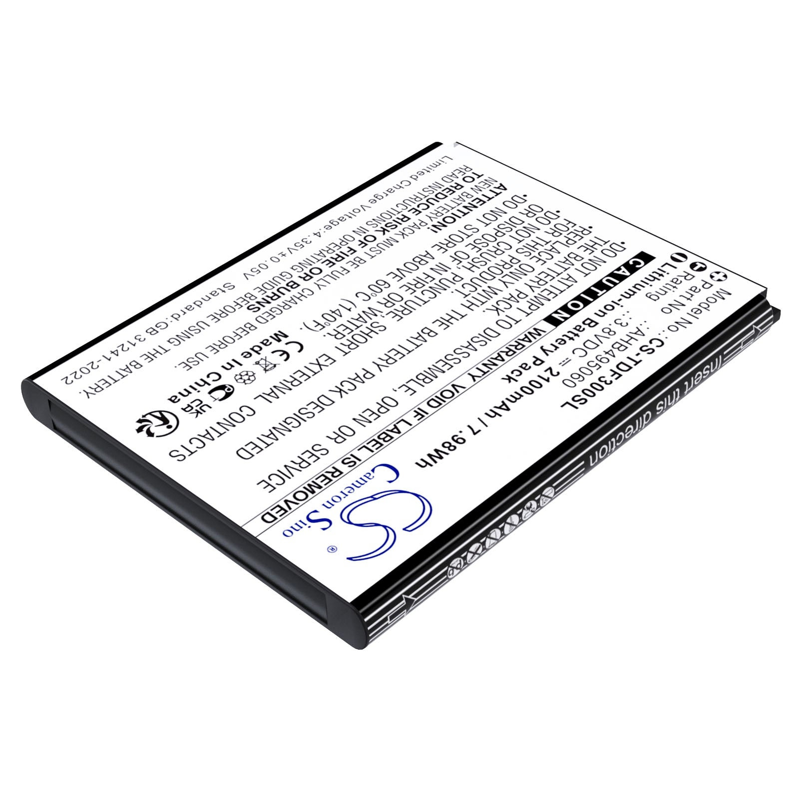 3.8V, Li-ion, 2100mAh, Battery fits Tenda 4G180. 4G LTE, 4G185, 7.98Wh Hotspot Cameron Sino Technology Limited