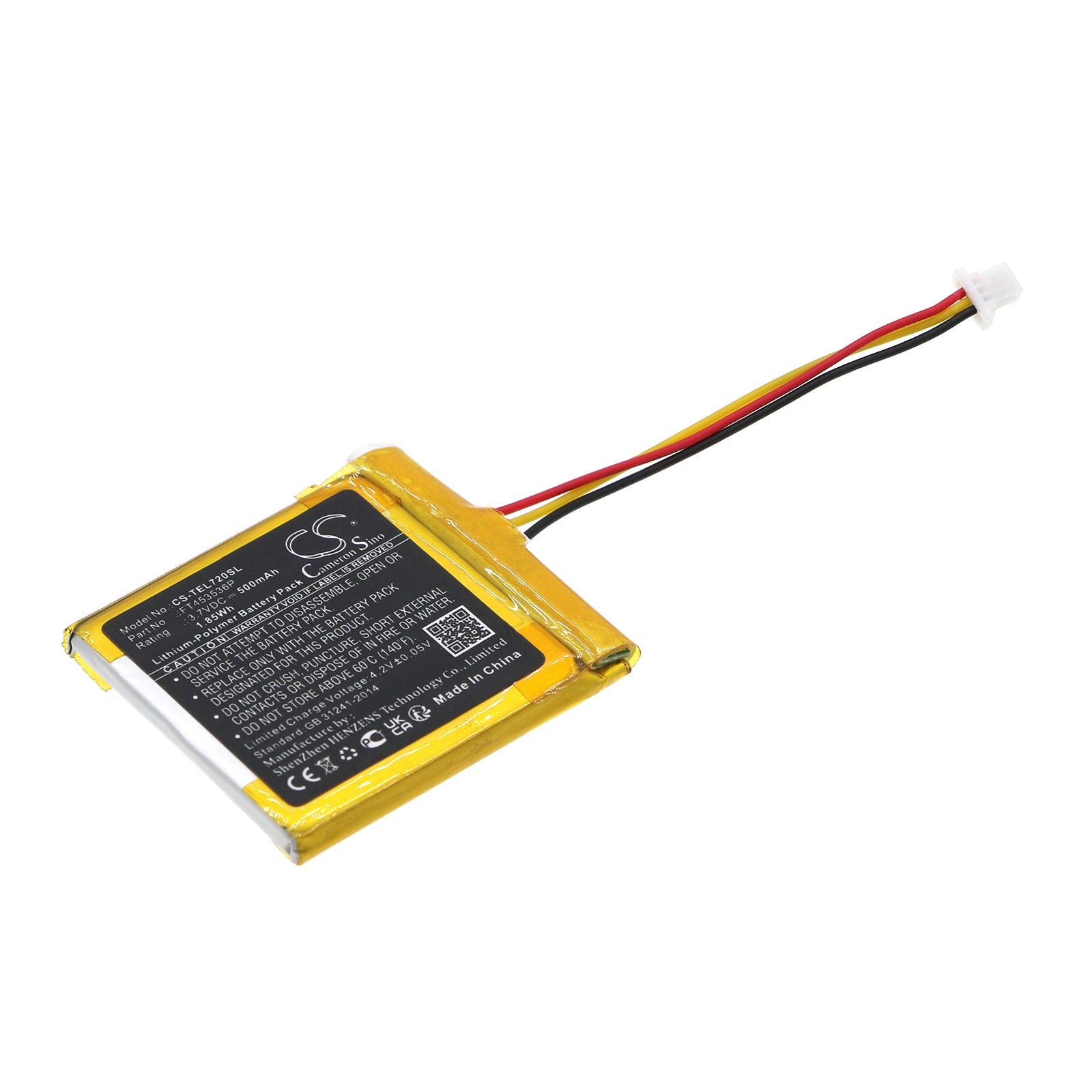 Li-Polymer, Wireless Headset Battery fits Turtle Beach Stealth 700 2gen, 3.7V, 500mAh Wireless Headset Cameron Sino Technology Limited