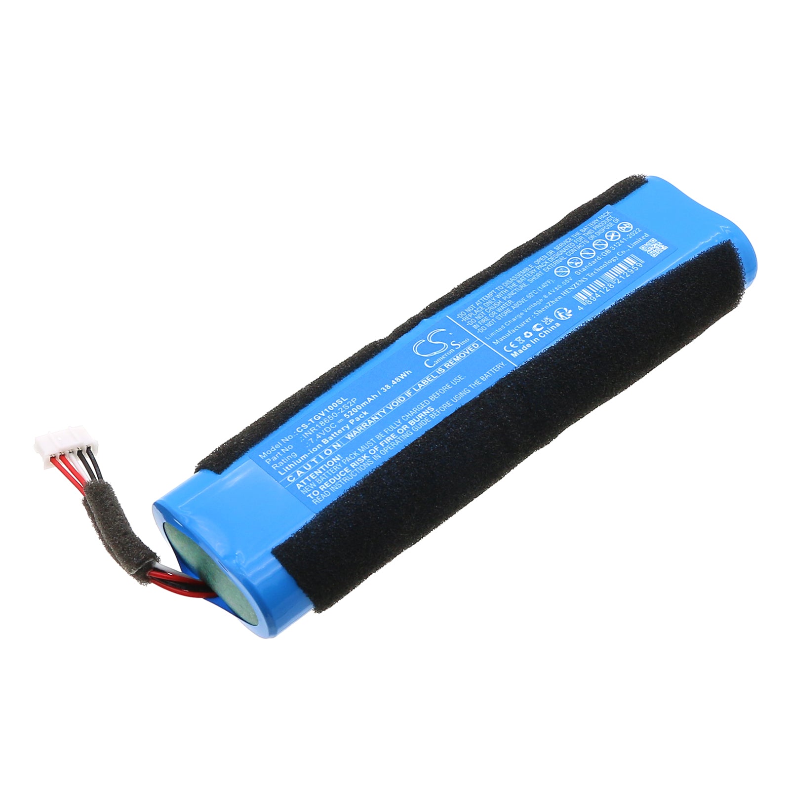 7.4V, Li-ion, 5200mAh, Battery fits Teufel MOTIV GO VOICE, 38.48Wh Speaker Cameron Sino Technology Limited
