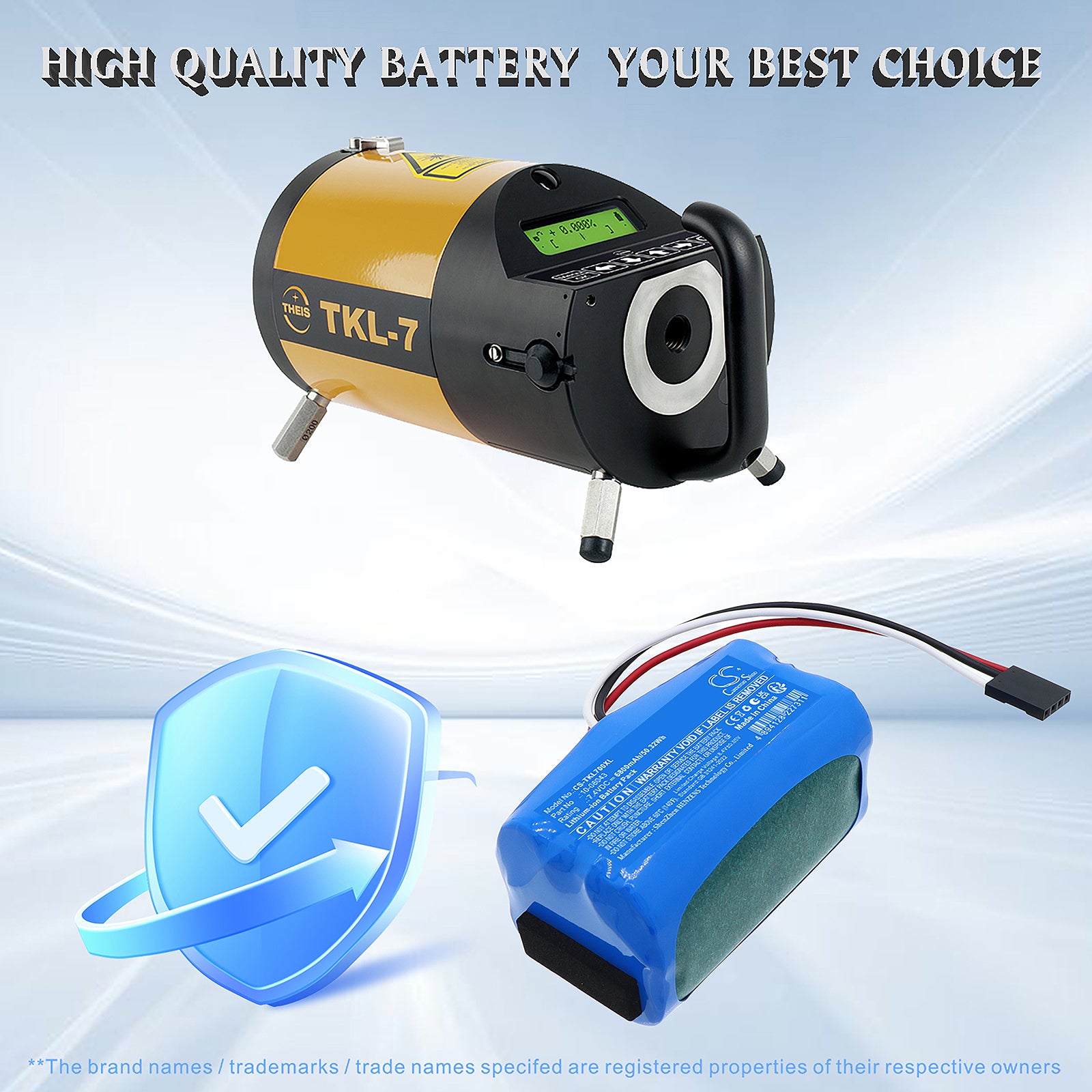 7.4V, Li-ion, 6800mAh, Battery fits Theis TKL-7, 50.32Wh Equipment, Survey, Test Cameron Sino Technology Limited