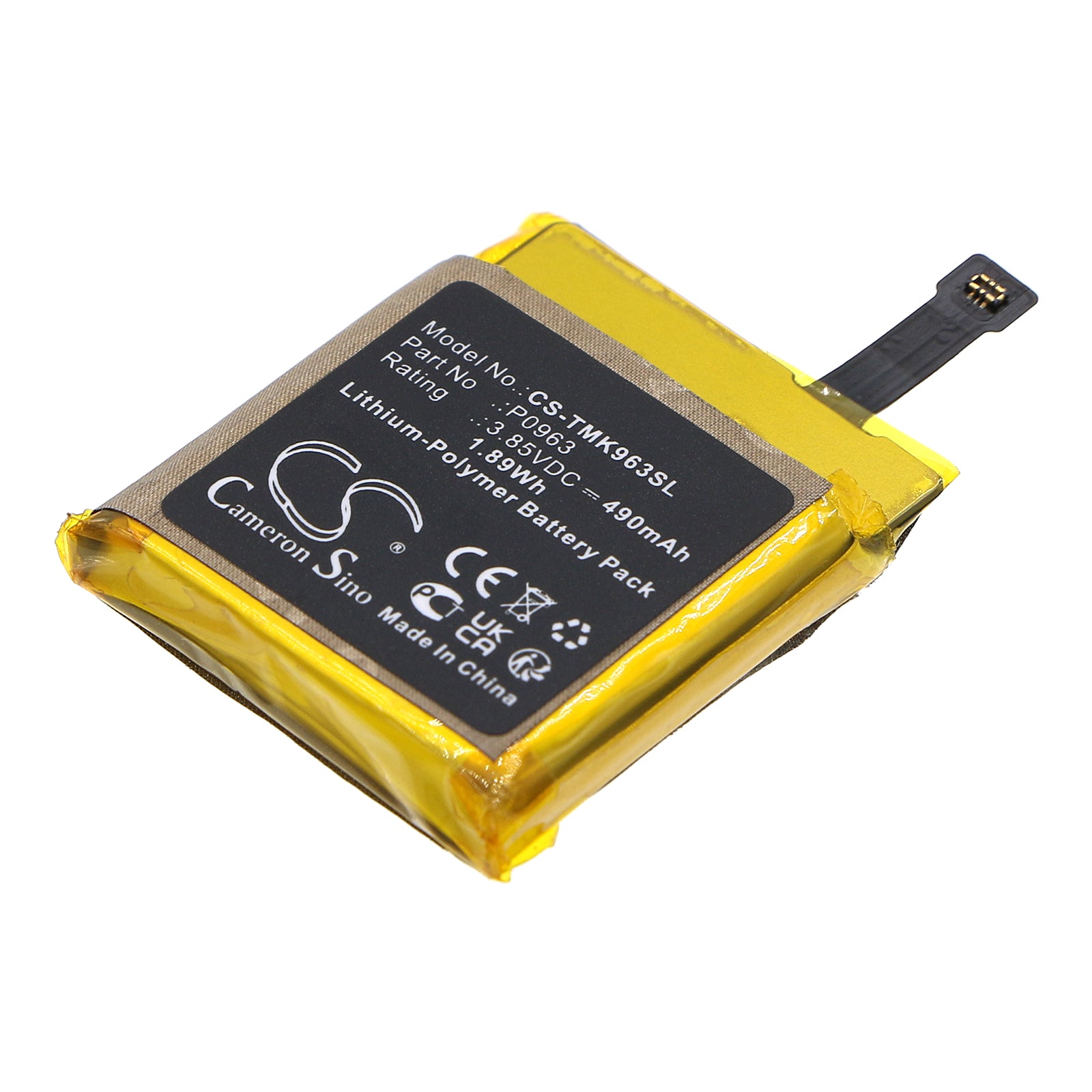 Li-Polymer, Smartwatch Battery fits T-mobile Syncup Kids, 3.85V, 490mAh Smartwatch Cameron Sino Technology Limited