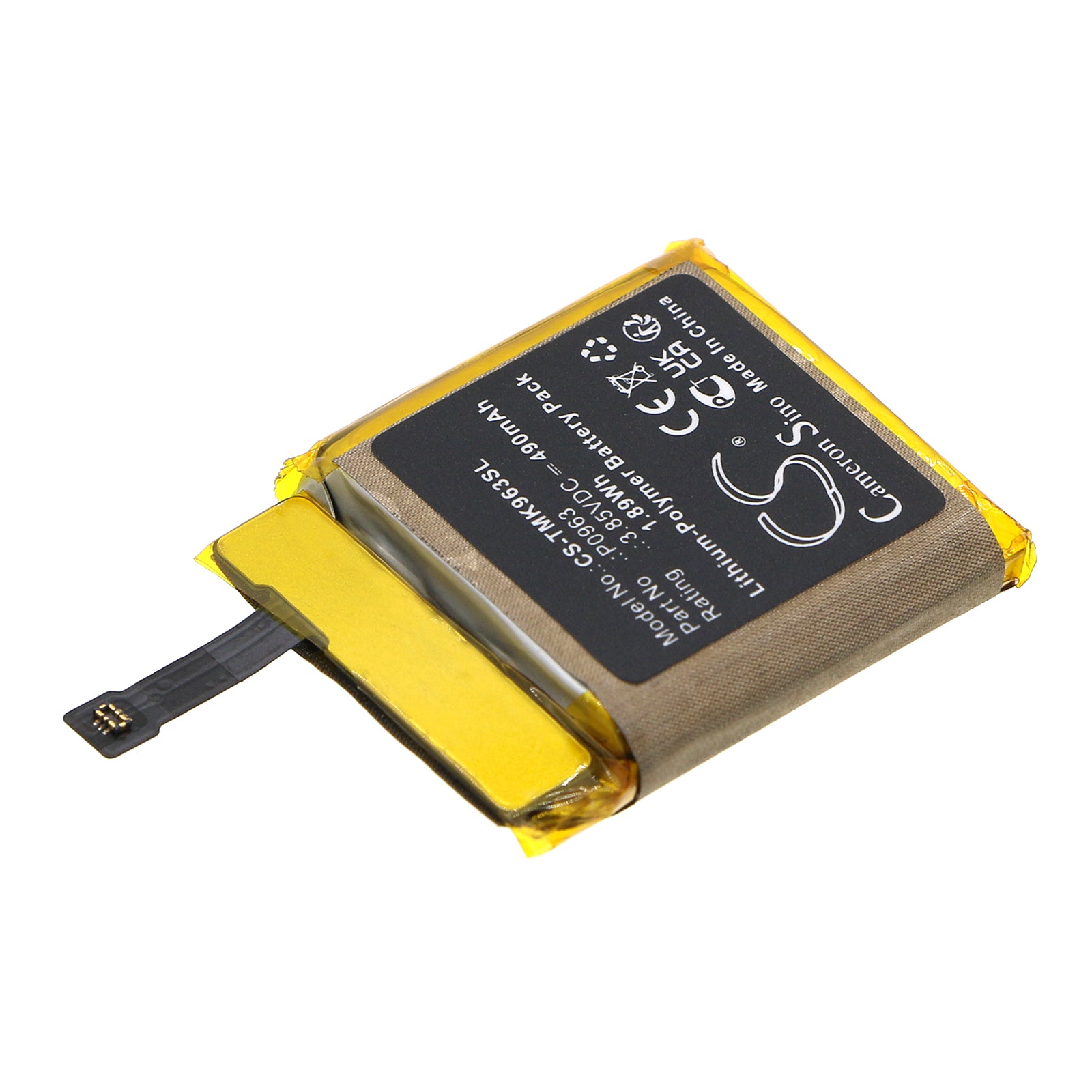Li-Polymer, Smartwatch Battery fits T-mobile Syncup Kids, 3.85V, 490mAh Smartwatch Cameron Sino Technology Limited