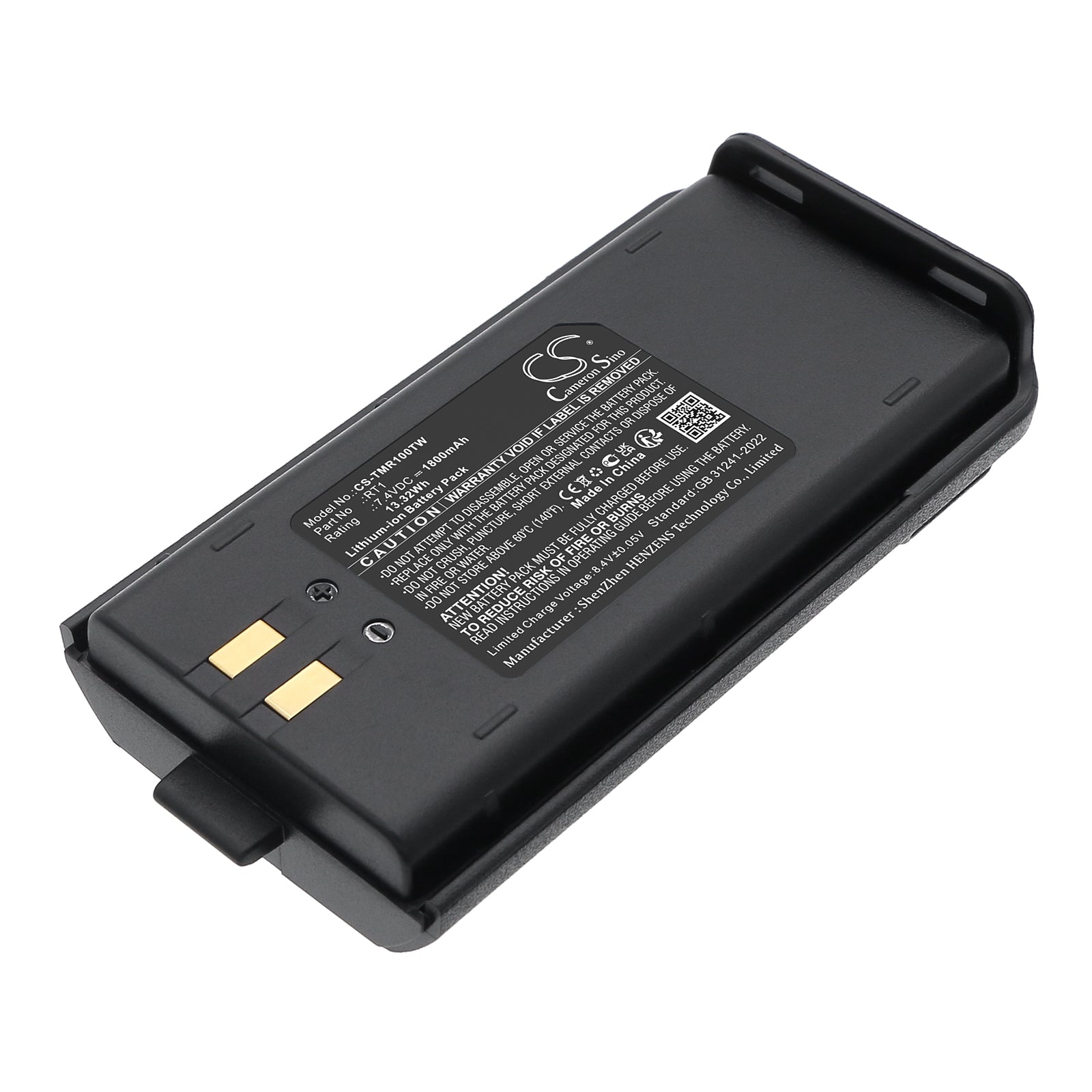 7.4V, Li-ion, 1800mAh, Battery fits Tytera TC-3000A | Retevis RT1, 13.32Wh Two-Way Radio Cameron Sino Technology Limited