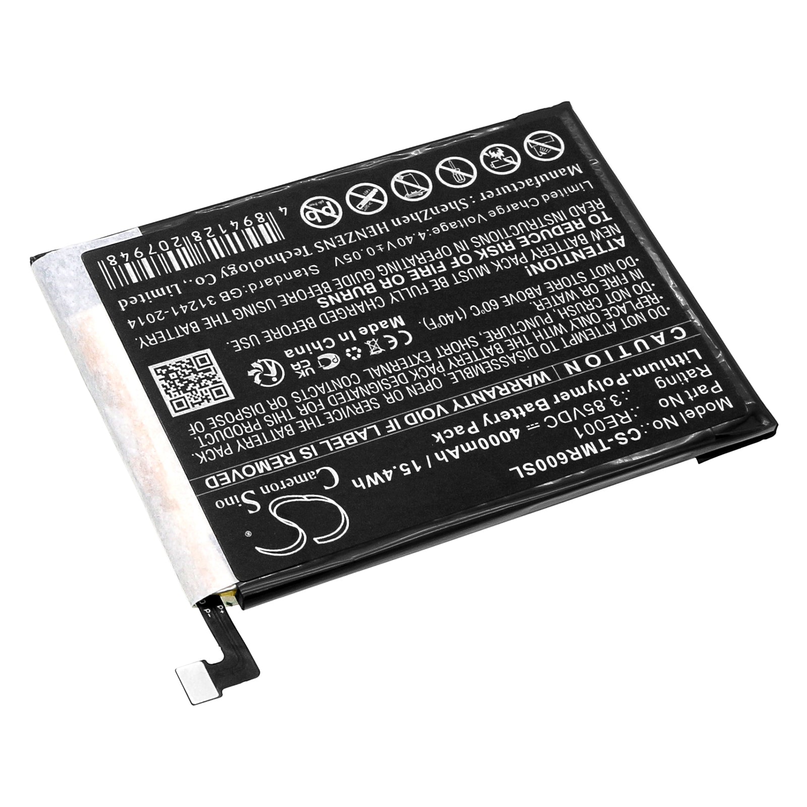 Li-Polymer, Mobile, SmartPhone Battery fits T-mobile Revvl 6 5g, Tmaf025g, 3.85V, 4000mAh Mobile, SmartPhone Cameron Sino Technology Limited