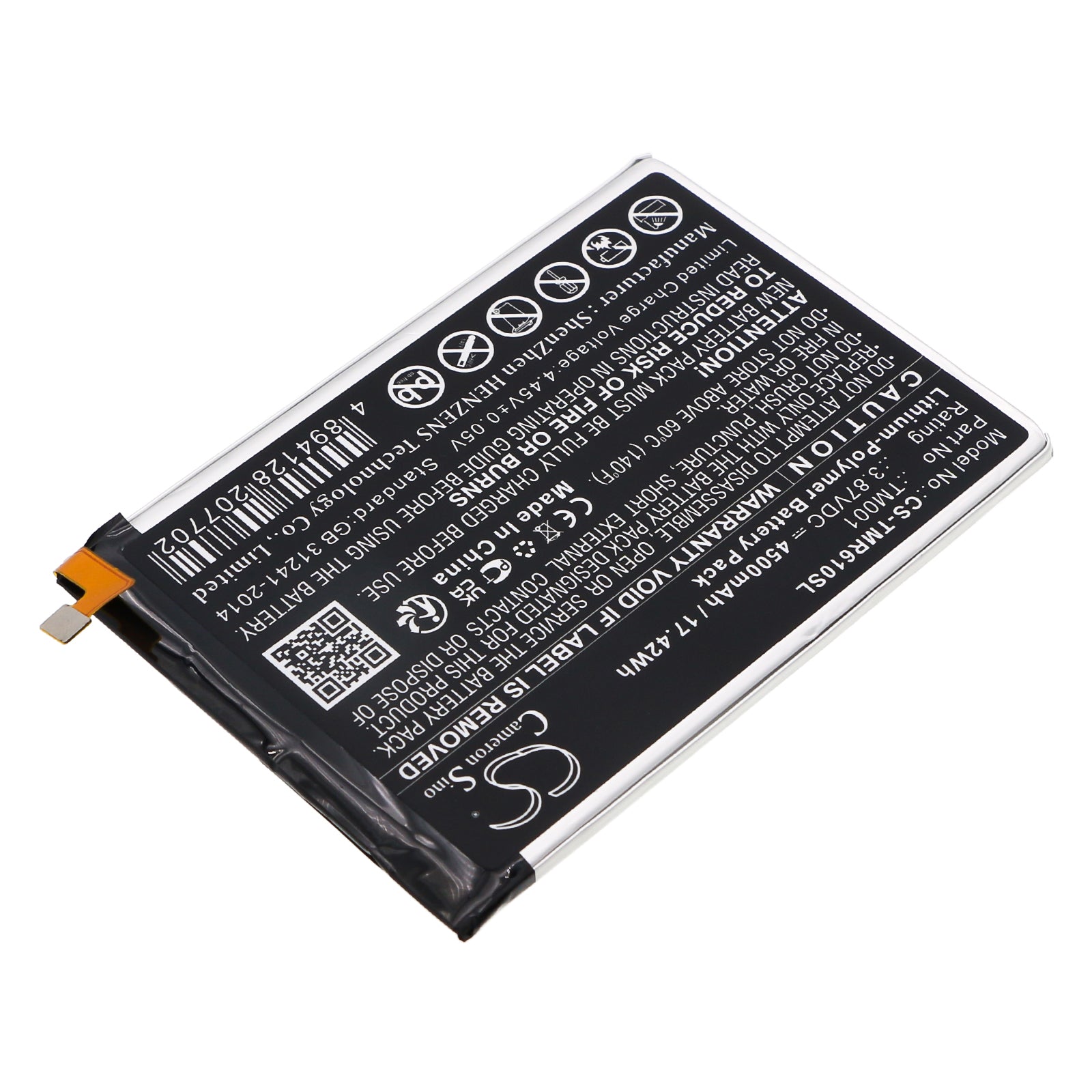 Li-Polymer, Mobile, SmartPhone Battery fits T-mobile Revvl 6 Pro 5g, Revvl V Plus 5g, 3.87V, 4500mAh Mobile, SmartPhone Cameron Sino Technology Limited