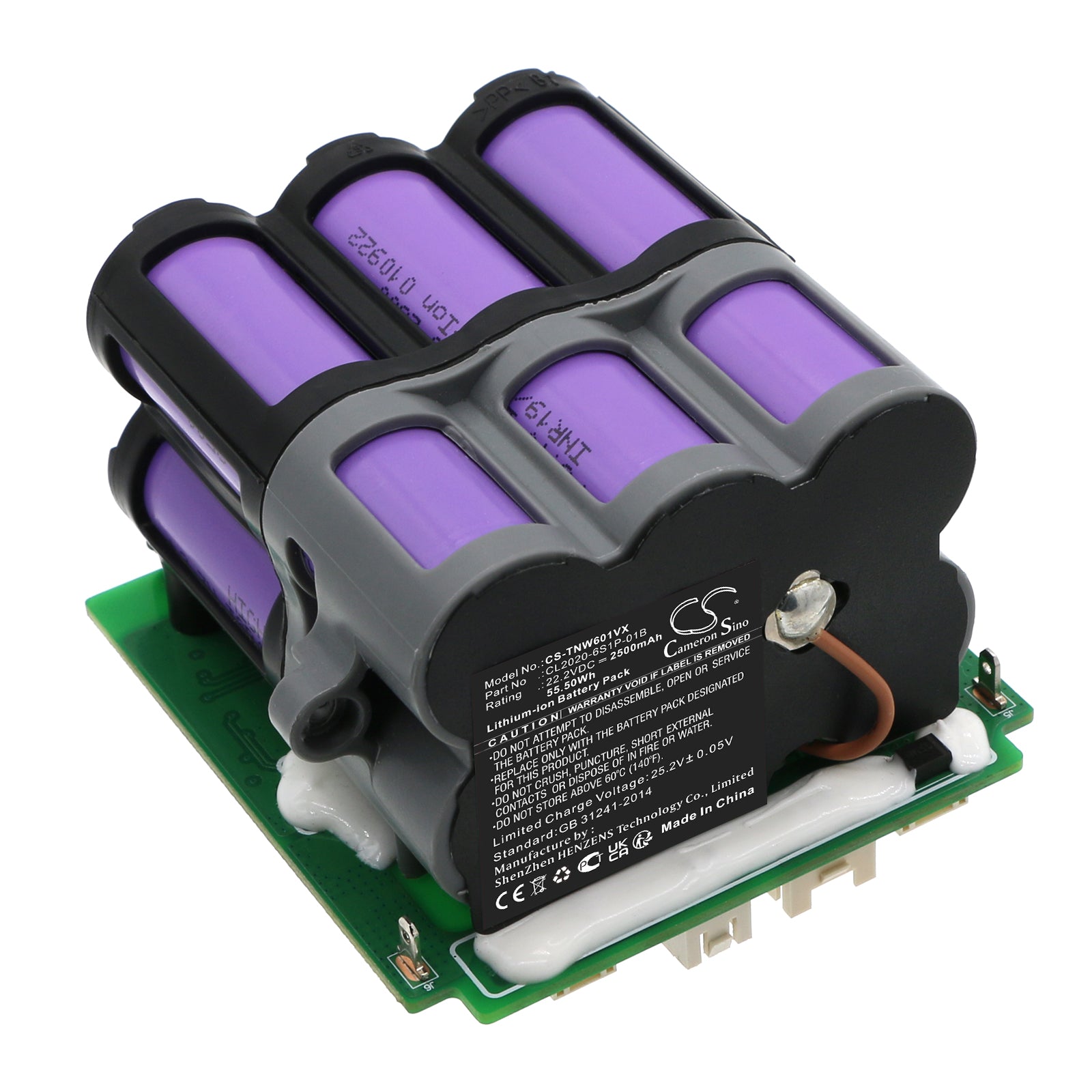 Li-ion, Vacuum Battery fits Tineco Ifloor 2.0 Slim, Ifloor S5 Fw150100eu, 22.2V, 2500mAh Vacuum Cameron Sino Technology Limited