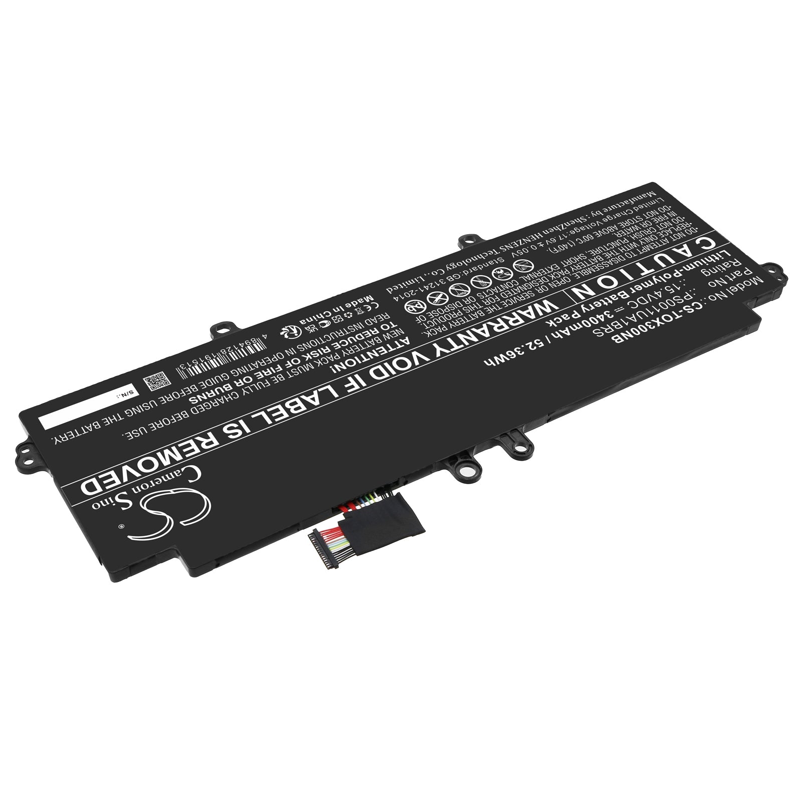 Li-Polymer, Notebook, Laptop Battery fits Dynabook Portege X30l-j, Portege X30l-j Pcr10a-009003, 15.4V, 3400mAh Notebook, Laptop Cameron Sino Technology Limited
