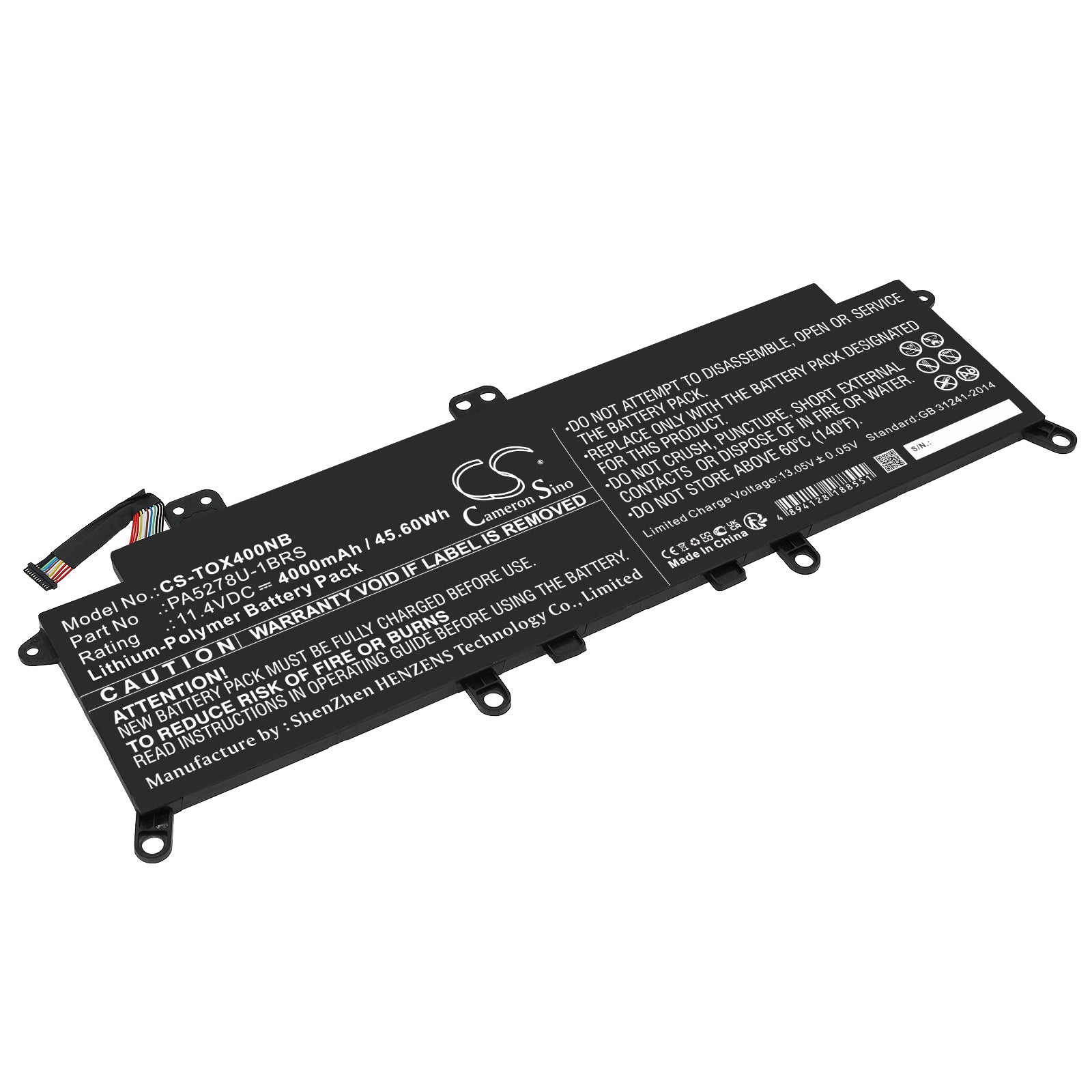 Li-Polymer, Notebook, Laptop Battery fits Toshiba Portege X30, Portege X30-d, 11.4V, 4000mAh Notebook, Laptop Cameron Sino Technology Limited