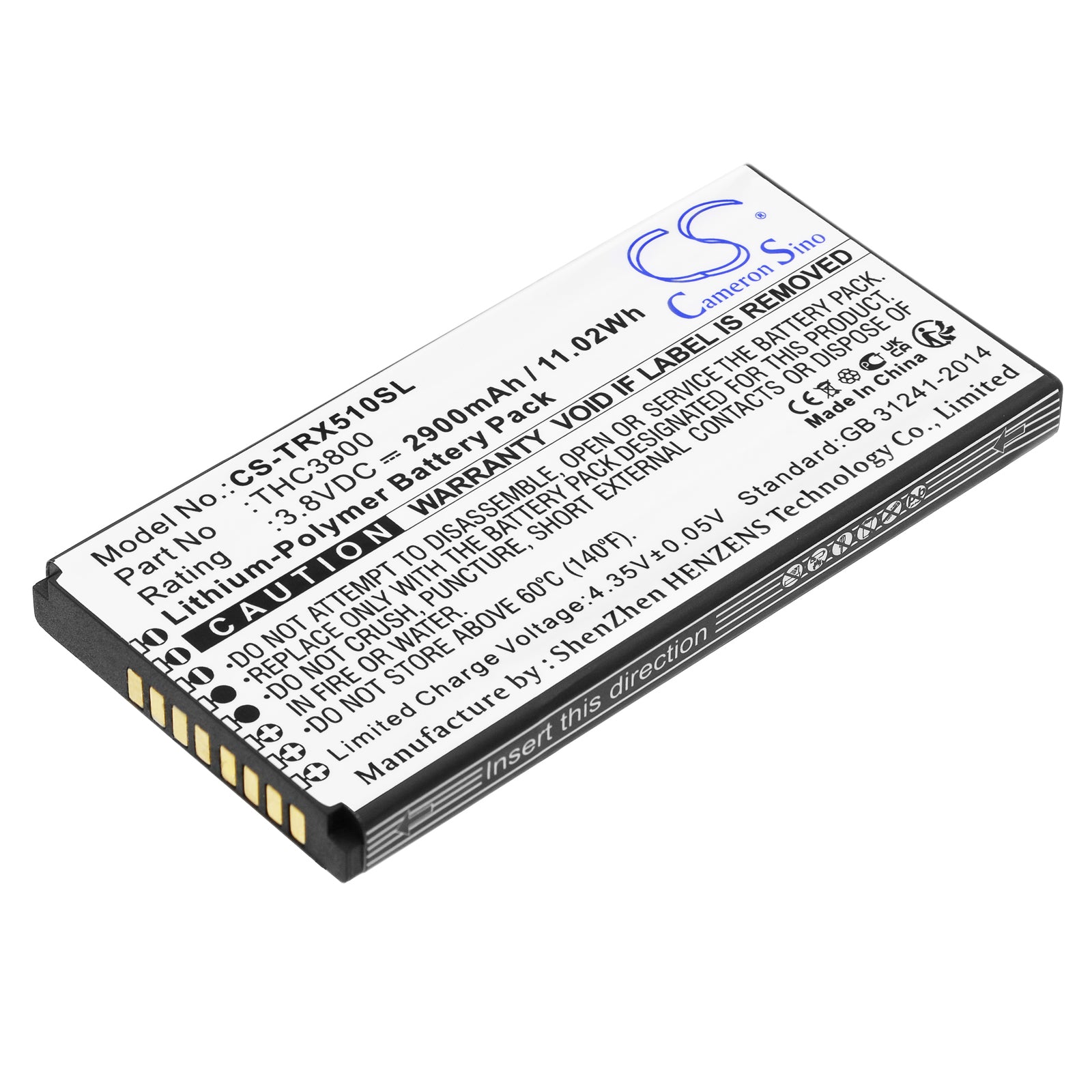 Li-Polymer, Satellite Phone Battery fits Thuraya X5-touch, 3.8V, 2900mAh Satellite Phone Cameron Sino Technology Limited