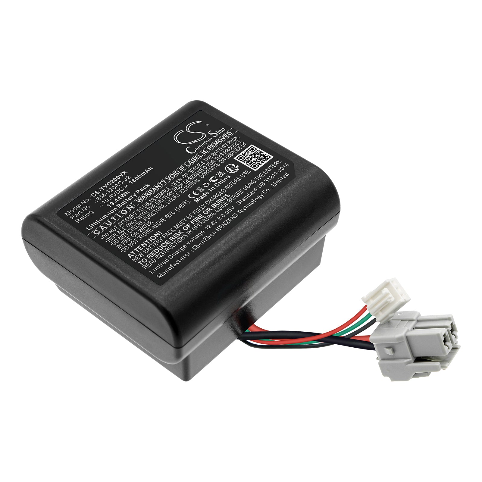 Li-ion, Vacuum Battery fits Toshiba Vc-cls1, Vc-cls11, 10.8V, 1800mAh Vacuum Cameron Sino Technology Limited