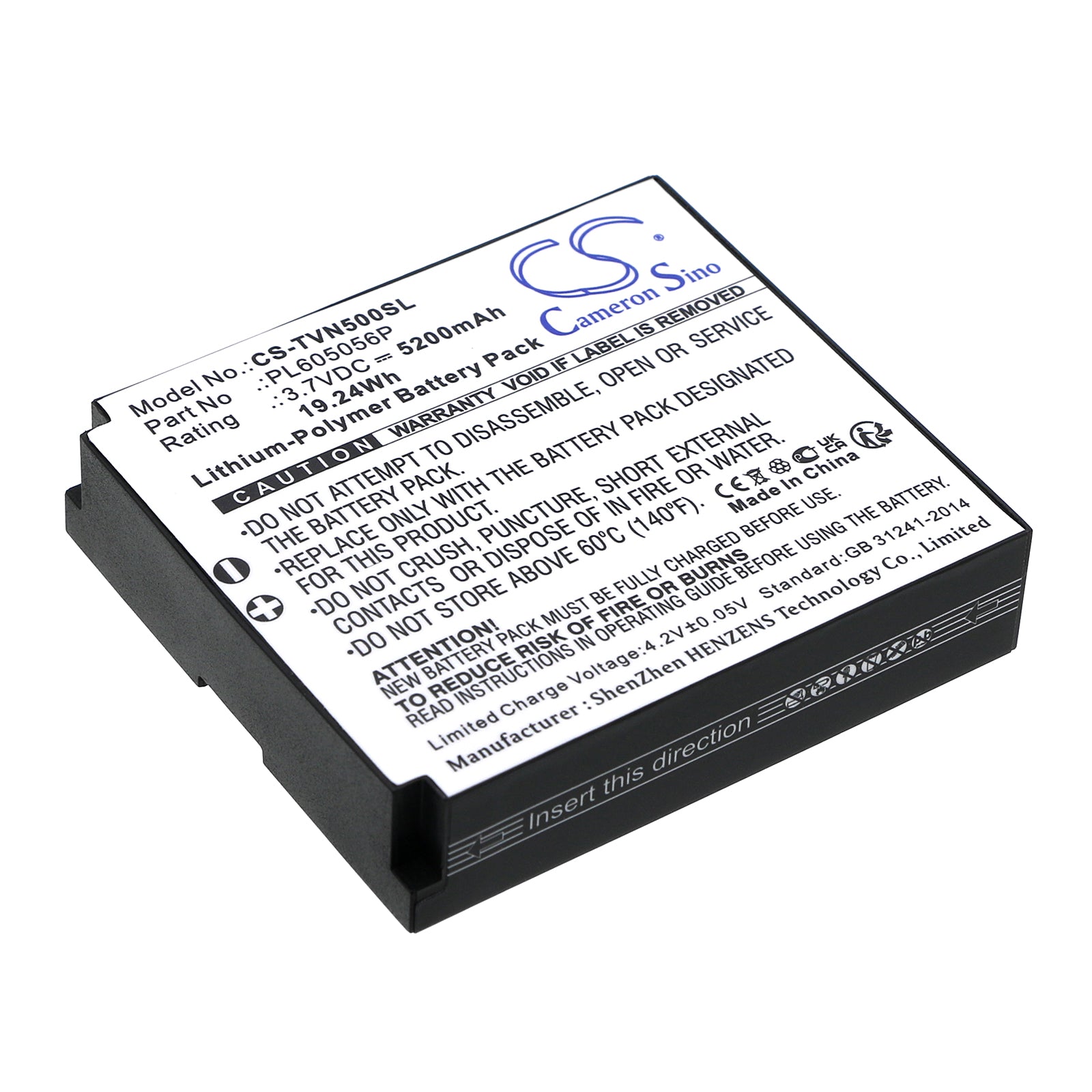Li-Polymer, GPS, Navigator Battery fits Twonav Aventura, Aventura 500, 3.7V, 5200mAh GPS, Navigator Cameron Sino Technology Limited
