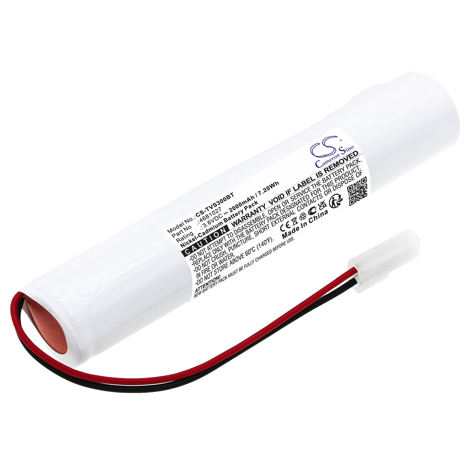 Ni-CD, Emergency Lighting Battery fits Thorn Voyager Solid E3, Voyager Solid E3 E3t, 3.6V, 2000mAh Emergency Lighting Cameron Sino Technology Limited