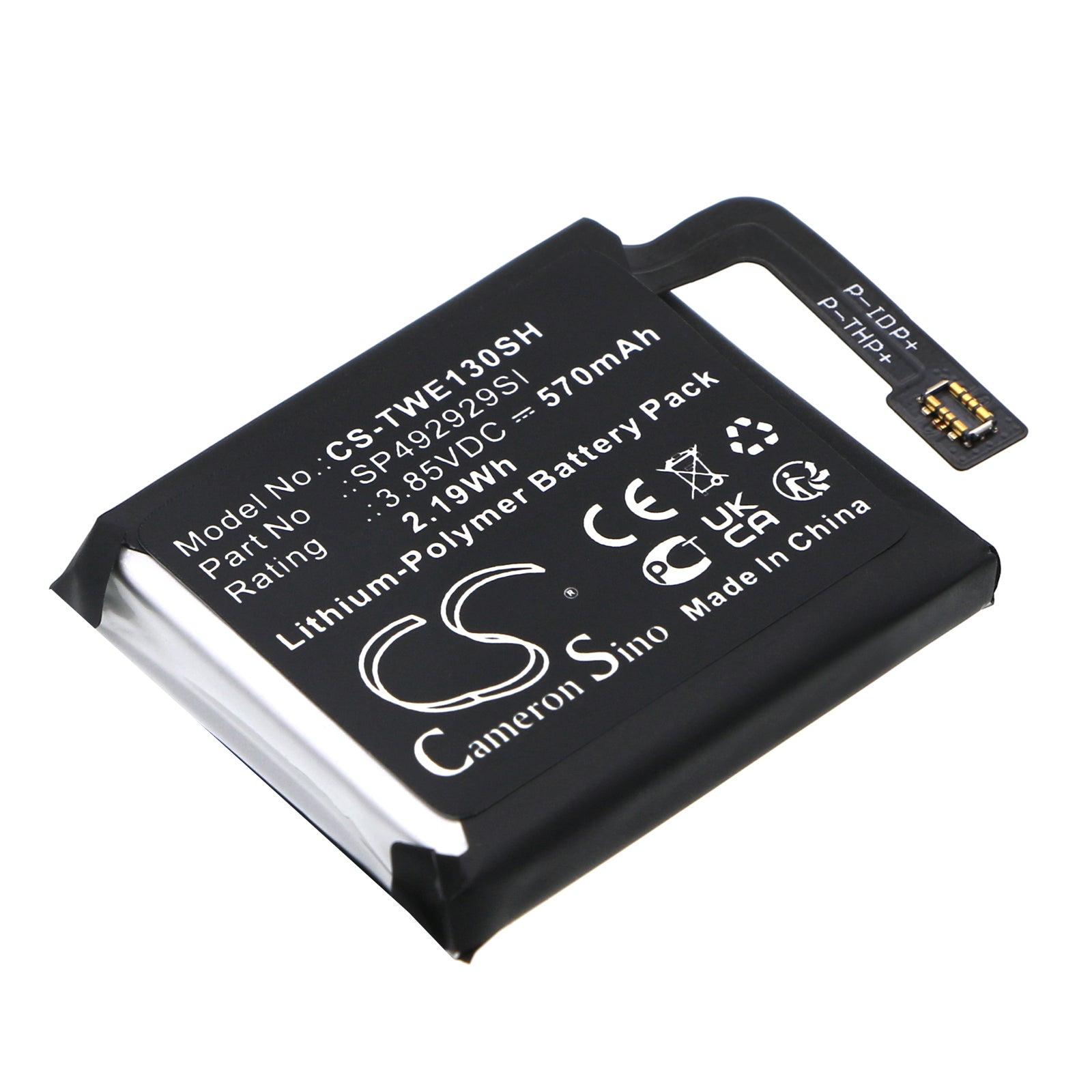 Li-Polymer, Smartwatch Battery fits Ticwatch Pro 3, 3.85V, 570mAh Smartwatch Cameron Sino Technology Limited