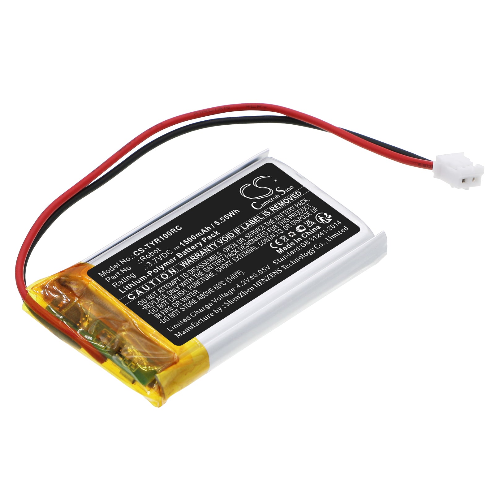Li-Polymer, Robot Battery fits Thymio Robot, 3.7V, 1500mAh Robot Cameron Sino Technology Limited