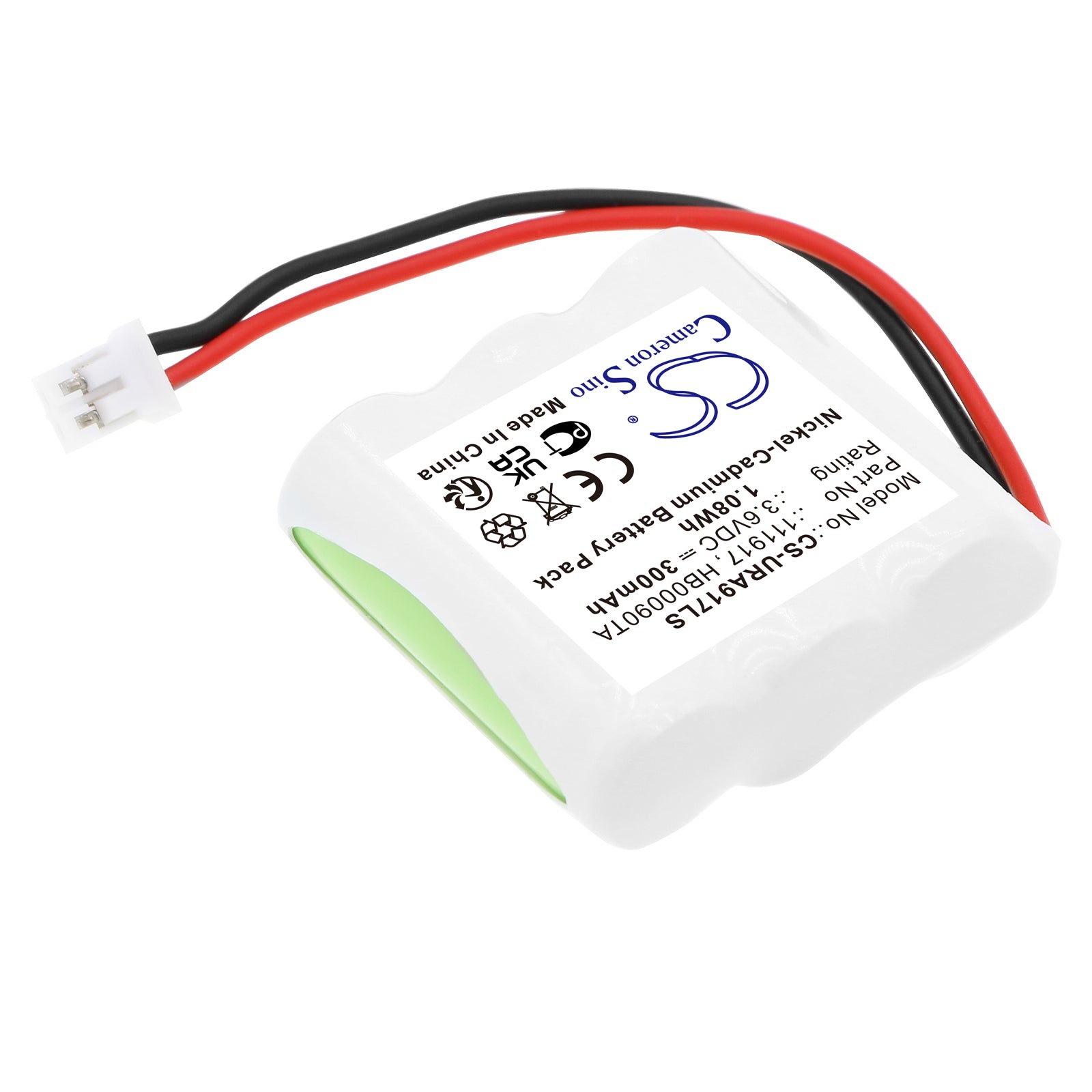 Ni-MH, Emergency Lighting Battery fits Ura 140130, 140131, 3.6V, 300mAh Emergency Lighting Cameron Sino Technology Limited