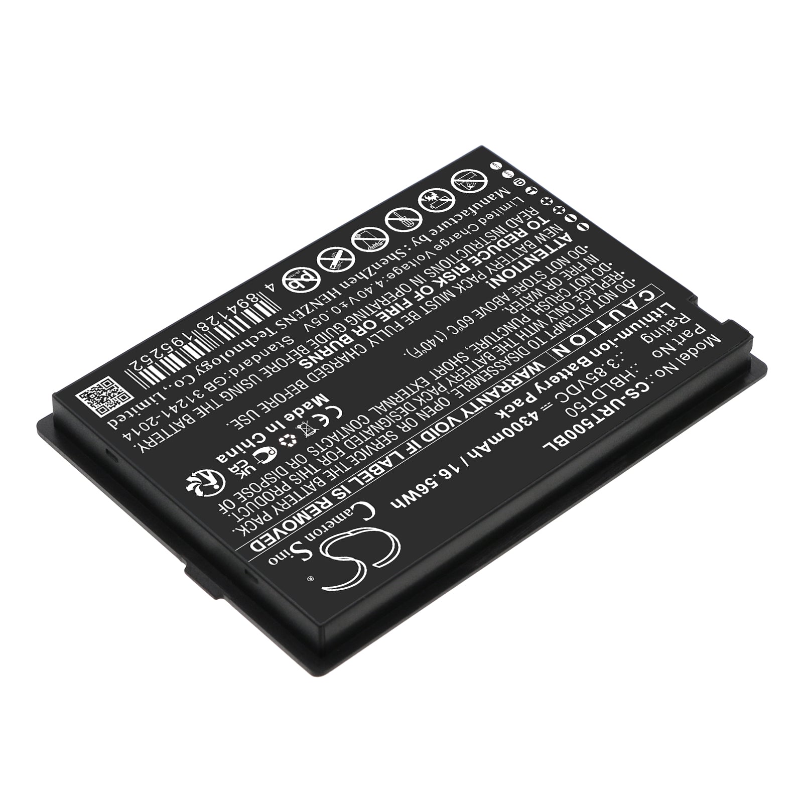 Li-ion, Barcode Scanner Battery fits Urovo Dt50, 3.85V, 4300mAh Barcode Scanner Cameron Sino Technology Limited