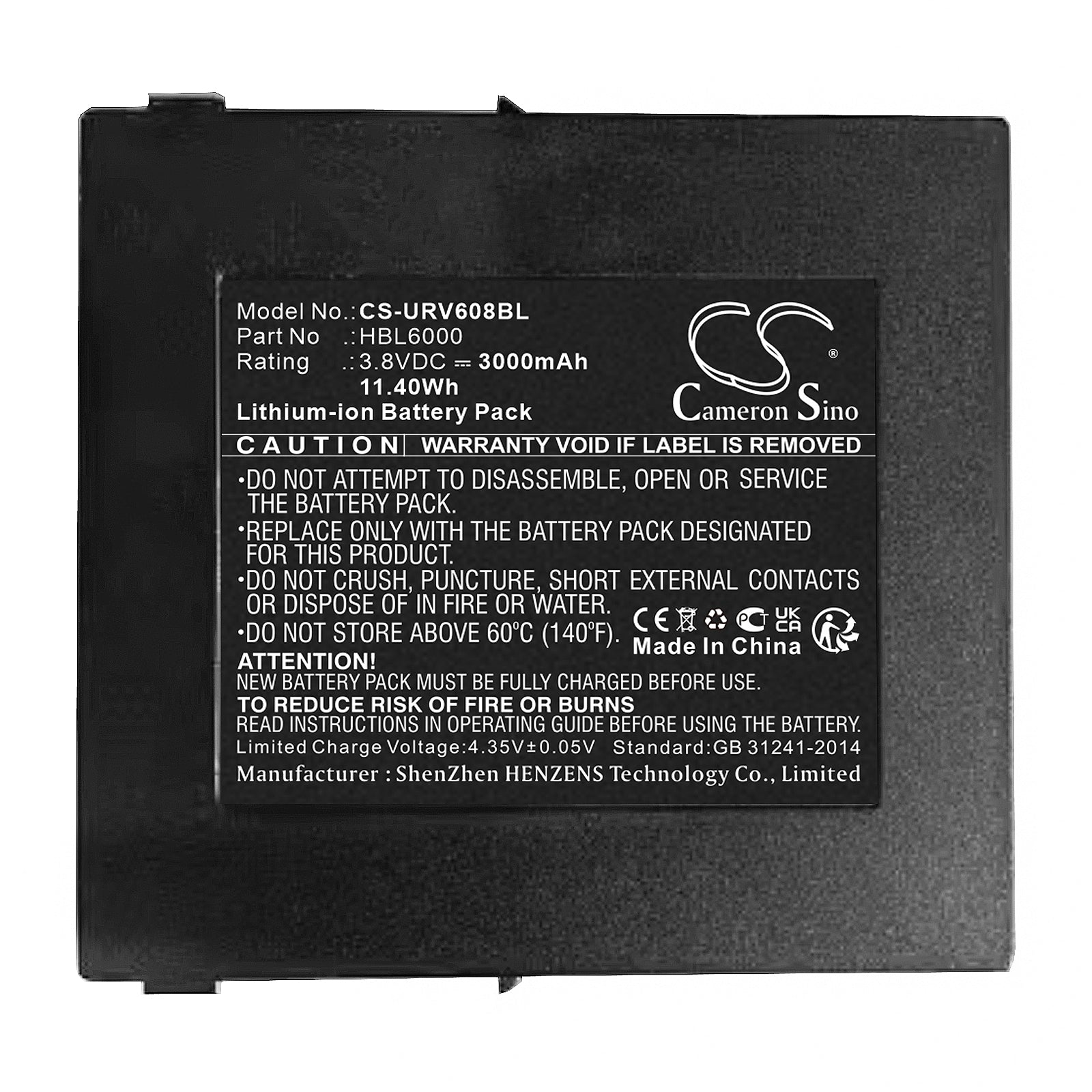 Li-ion, Barcode Scanner Battery fits Urovo I6080, 3.8V, 3000mAh Barcode Scanner Cameron Sino Technology Limited