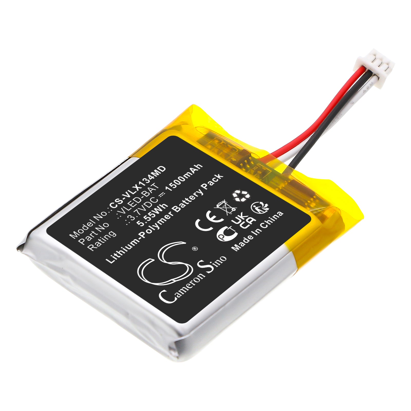 3.7V, Li-Polymer, 1500mAh, Battery fits TransLite EMS PRO IV LED Vein Finder, LED, 5.55Wh Medical Cameron Sino Technology Limited