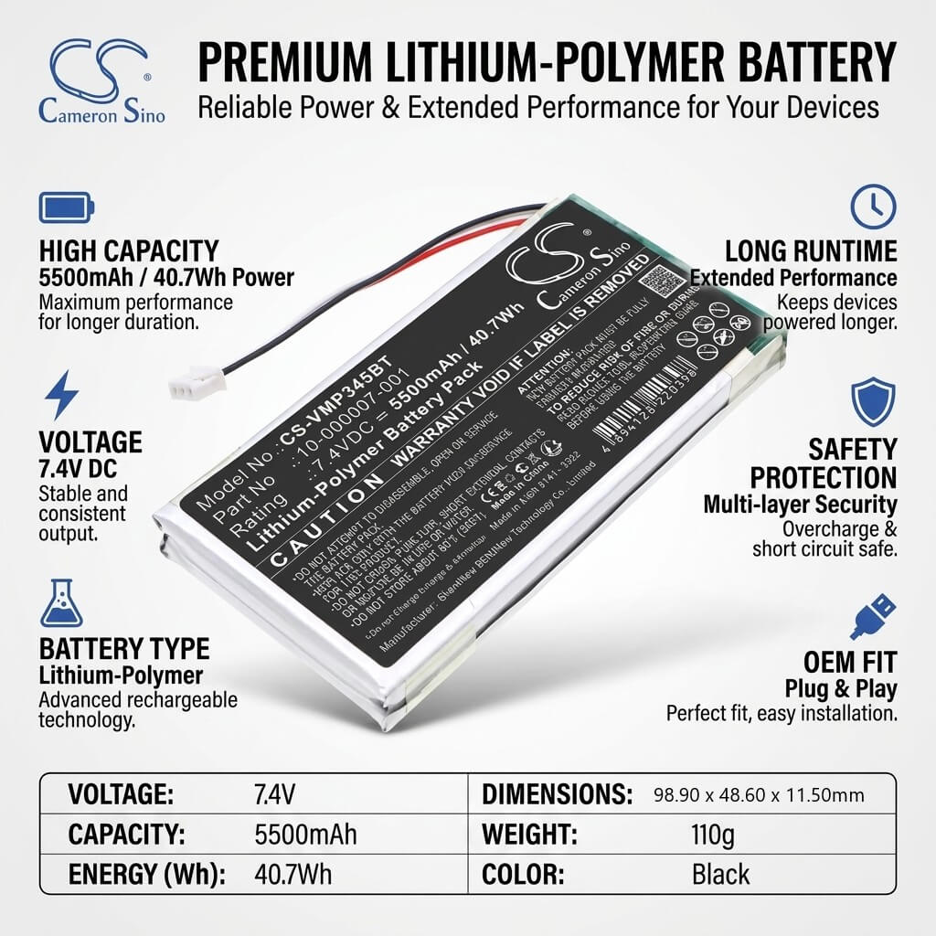 Vivint CP01 And Sky Master Battery 7.4V Li Polymer 5500mAh Alarm System Cameron Sino Technology Limited