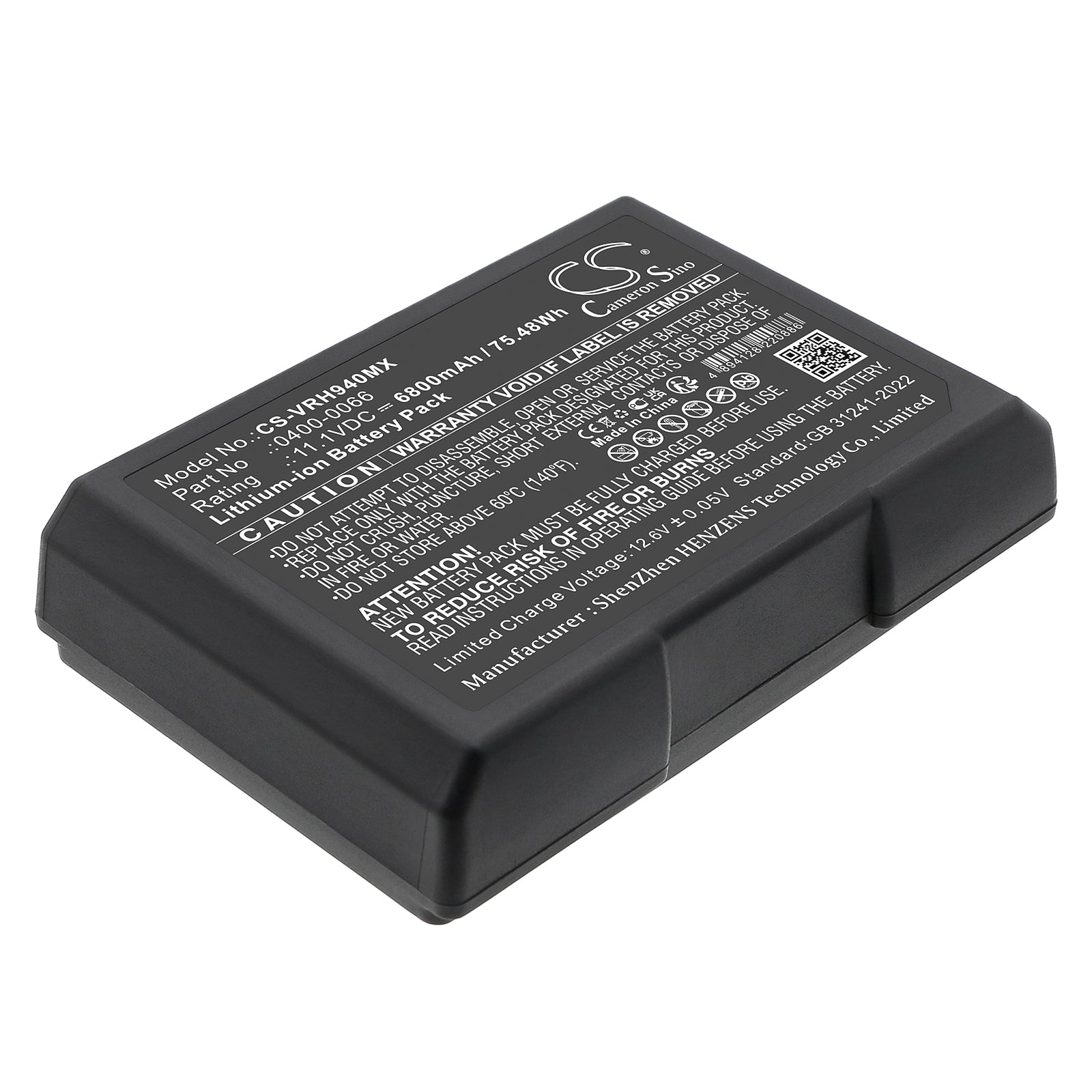 11.1V, Li-ion, 6800mAh, Battery fits Verathon 9400 Bladderscan, BVI 9400, 75.48Wh Medical Cameron Sino Technology Limited
