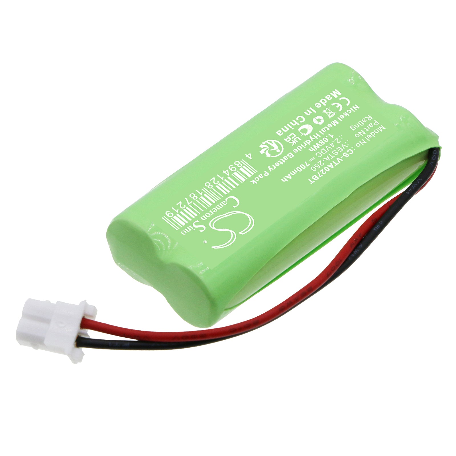 Ni-MH, Alarm System Battery fits Vesta Vesta-027 Hwc-1b-f1, Vesta-224 Wezc-8, 2.4V, 700mAh Alarm System Cameron Sino Technology Limited