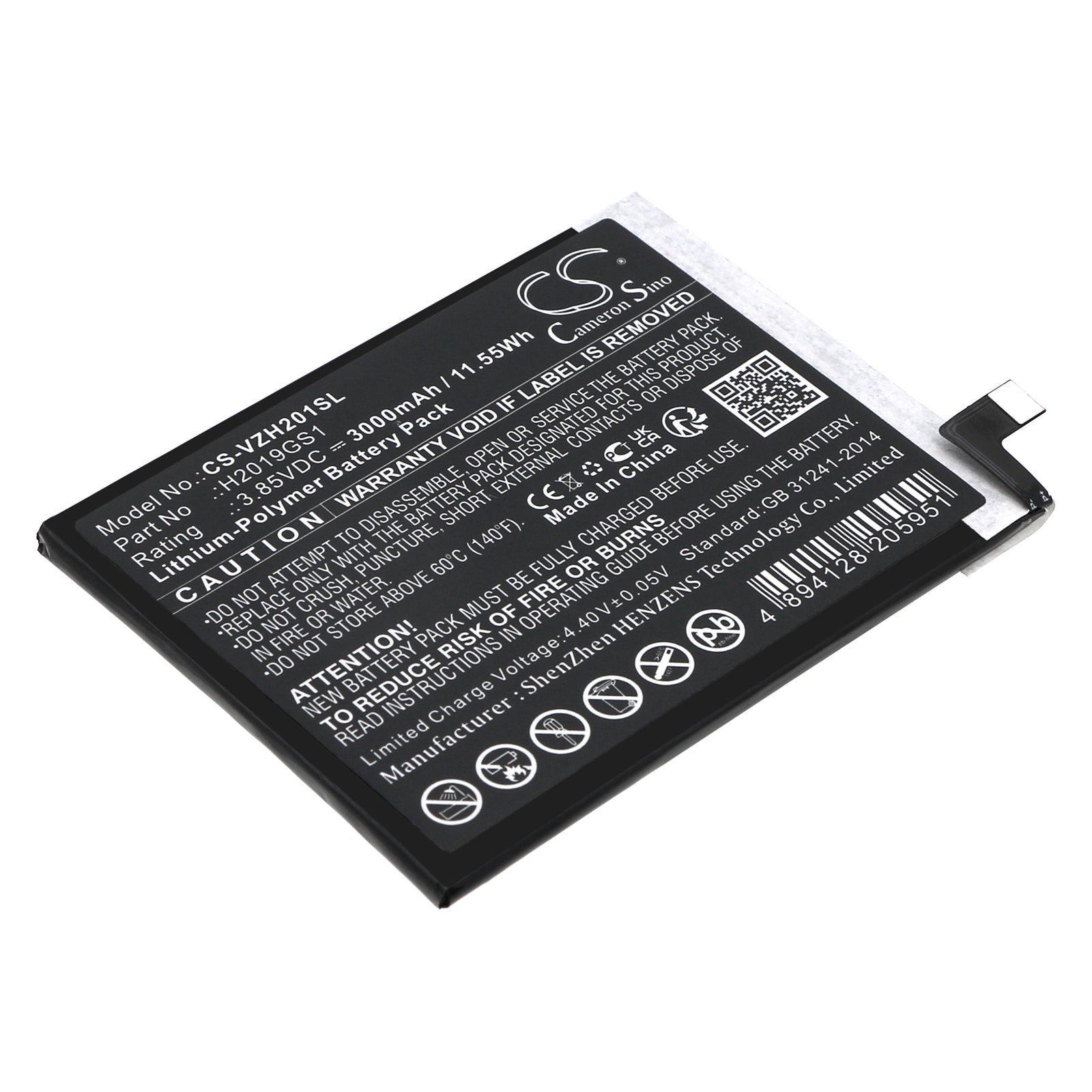Li-Polymer, Mobile, SmartPhone Battery fits Verizon H2019gs1, Hot Pepper Ghost, 3.85V, 3000mAh Mobile, SmartPhone Cameron Sino Technology Limited