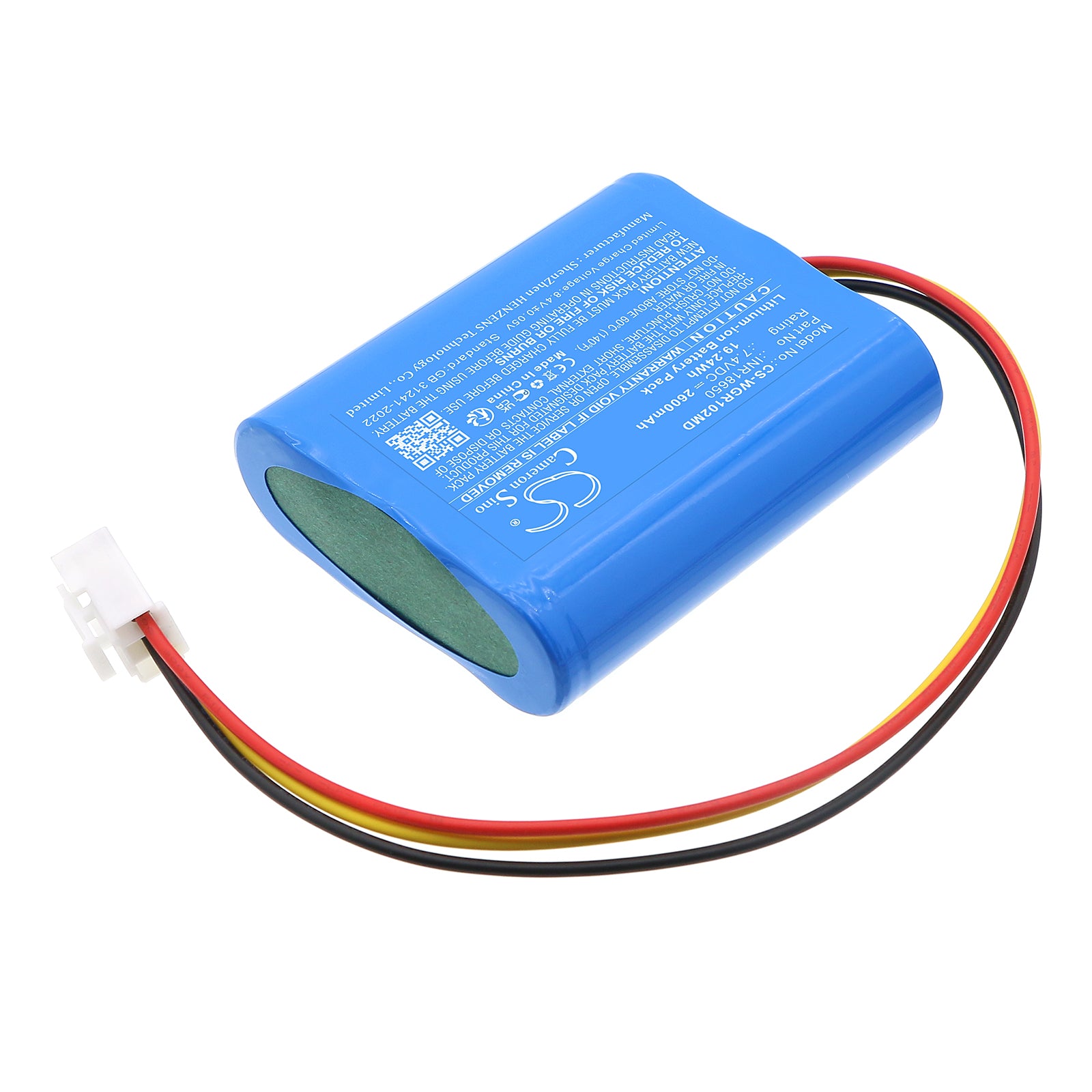 7.4V, Li-ion, 2600mAh, Battery fits WEGO WGI-1020, 19.24Wh Medical Cameron Sino Technology Limited
