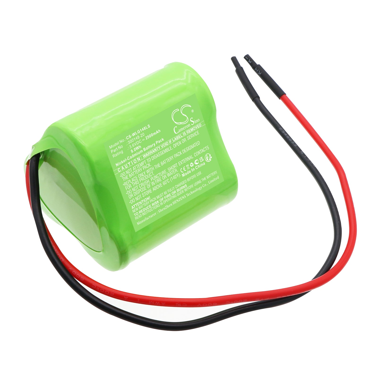 3.6V, Ni-CD, 2500mAh, Battery fits Willing Wi201575 VTC, 9Wh Emergency Lighting Cameron Sino Technology Limited