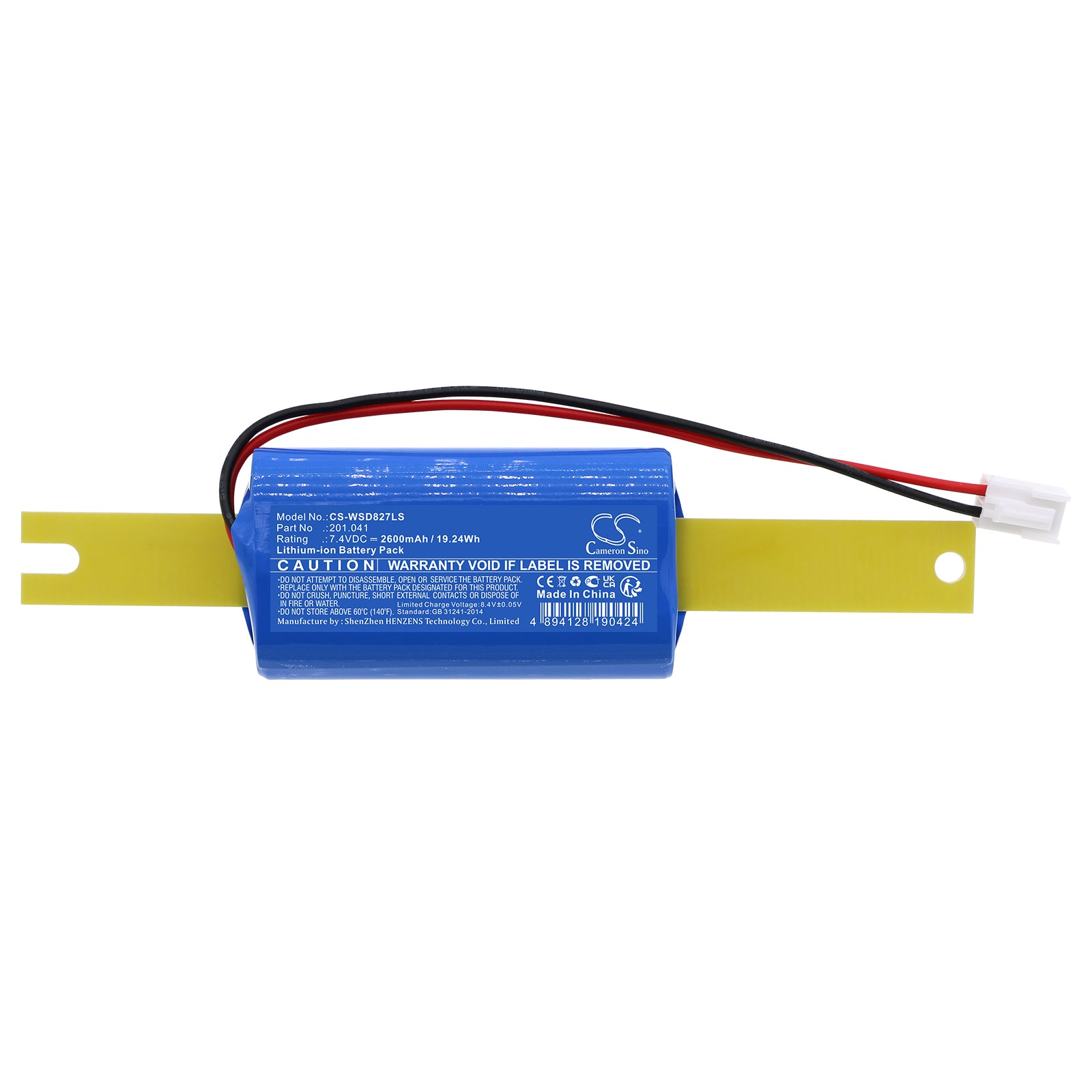 Li-ion, Emergency Lighting Battery fits Wsd Wsd-ems8w27-xx, 7.4V, 2600mAh Emergency Lighting Cameron Sino Technology Limited