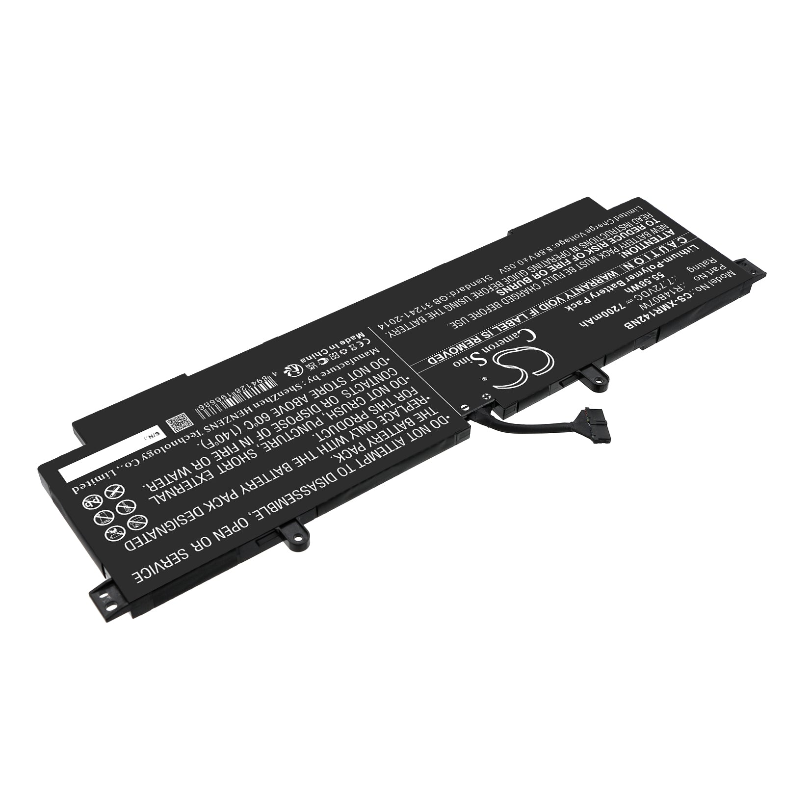 Li-Polymer, Notebook, Laptop Battery fits Xiaomi Notebook Pro 14 2022, 7.72V, 7200mAh Notebook, Laptop Cameron Sino Technology Limited